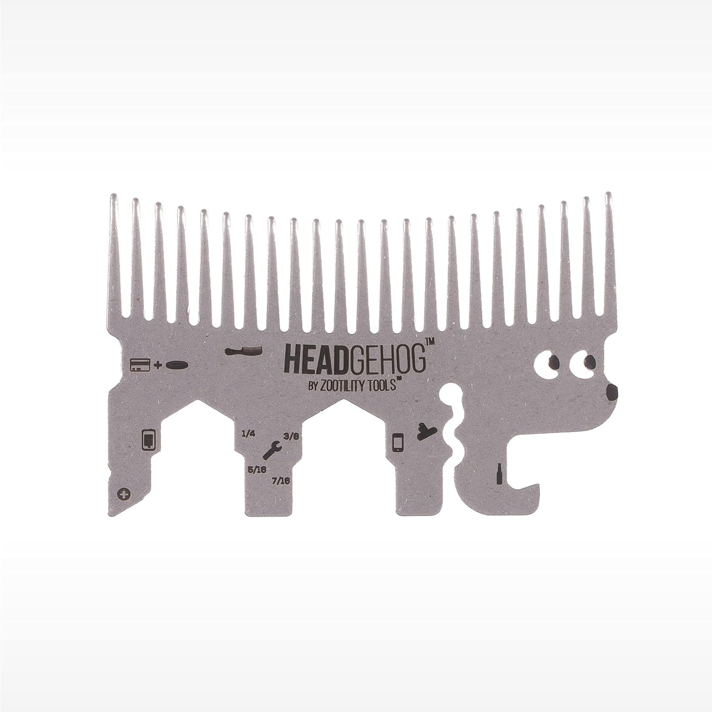 HeadgeHog Pocket Comb: Silver Bottle Opener - Zootility