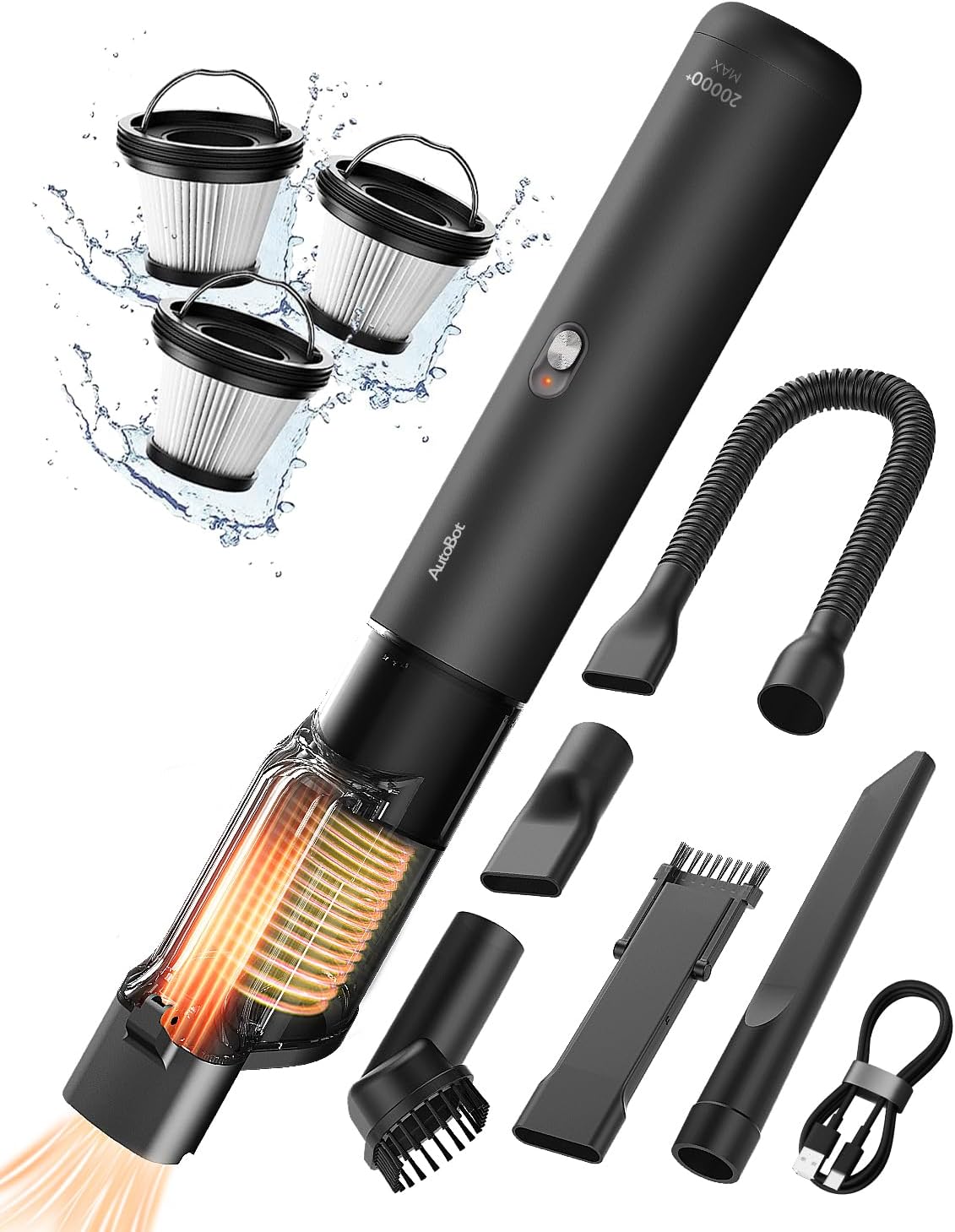 Powerful 20000PA Car Vacuum - 5-in-1 Cordless for Car & Home