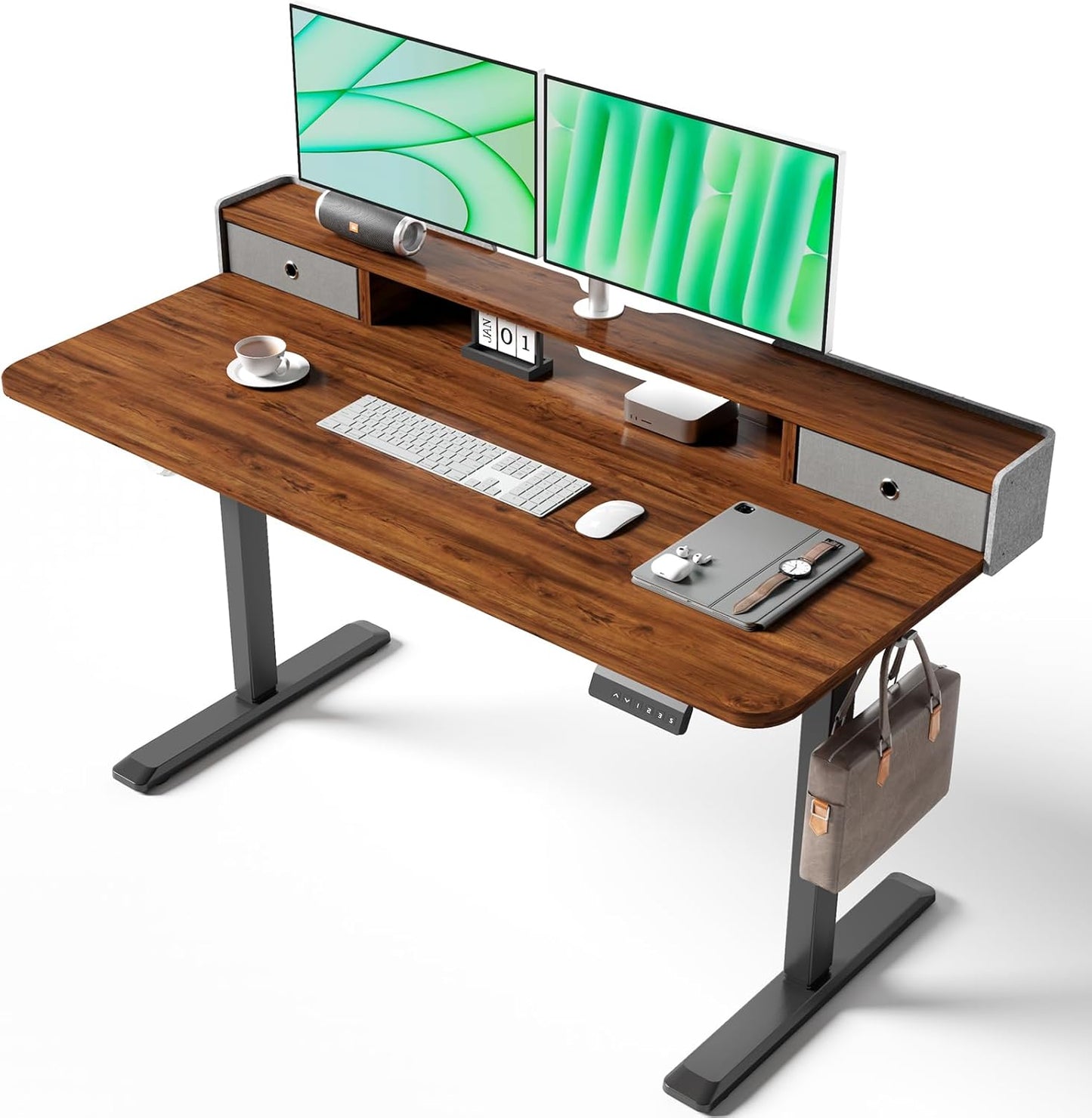 TRALT Electric Standing Desk 48 Inch Adjustable Height Workstation