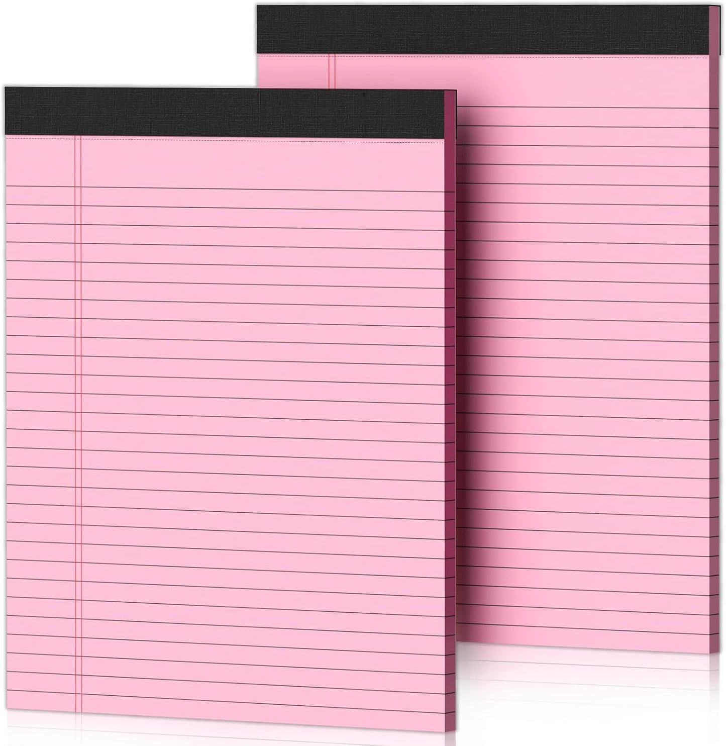 Nichela 8.5x11 Pink Legal Pads - Wide Ruled, Micro-Perforated - 2 Pcs