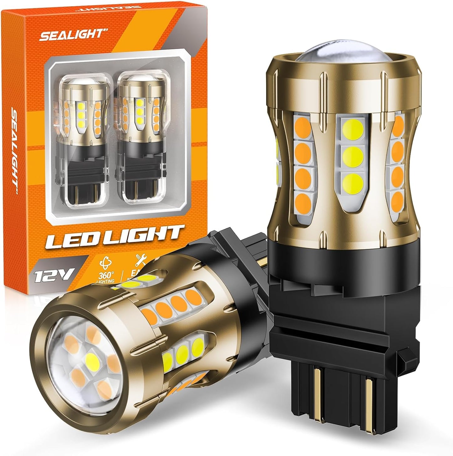 SEALIGHT 3157 Switchback LED Bulbs for Turn Signal and DRL