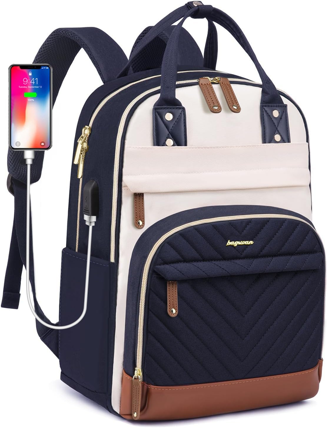 Laptop Backpack for Women Work Bookbag with USB Charger