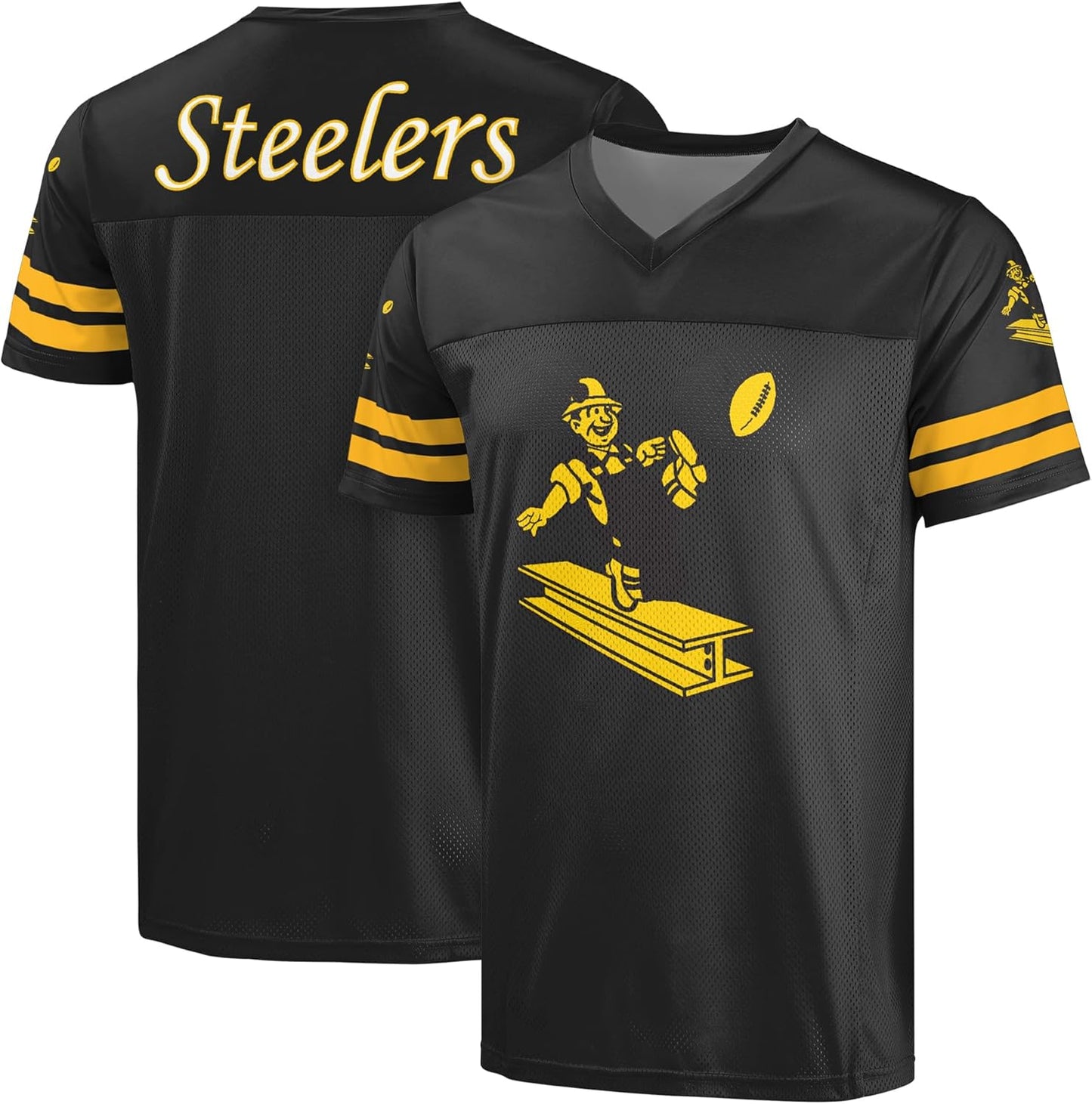 FOCO NFL Men's Officially Licensed Throwback Retro V-Neck Top