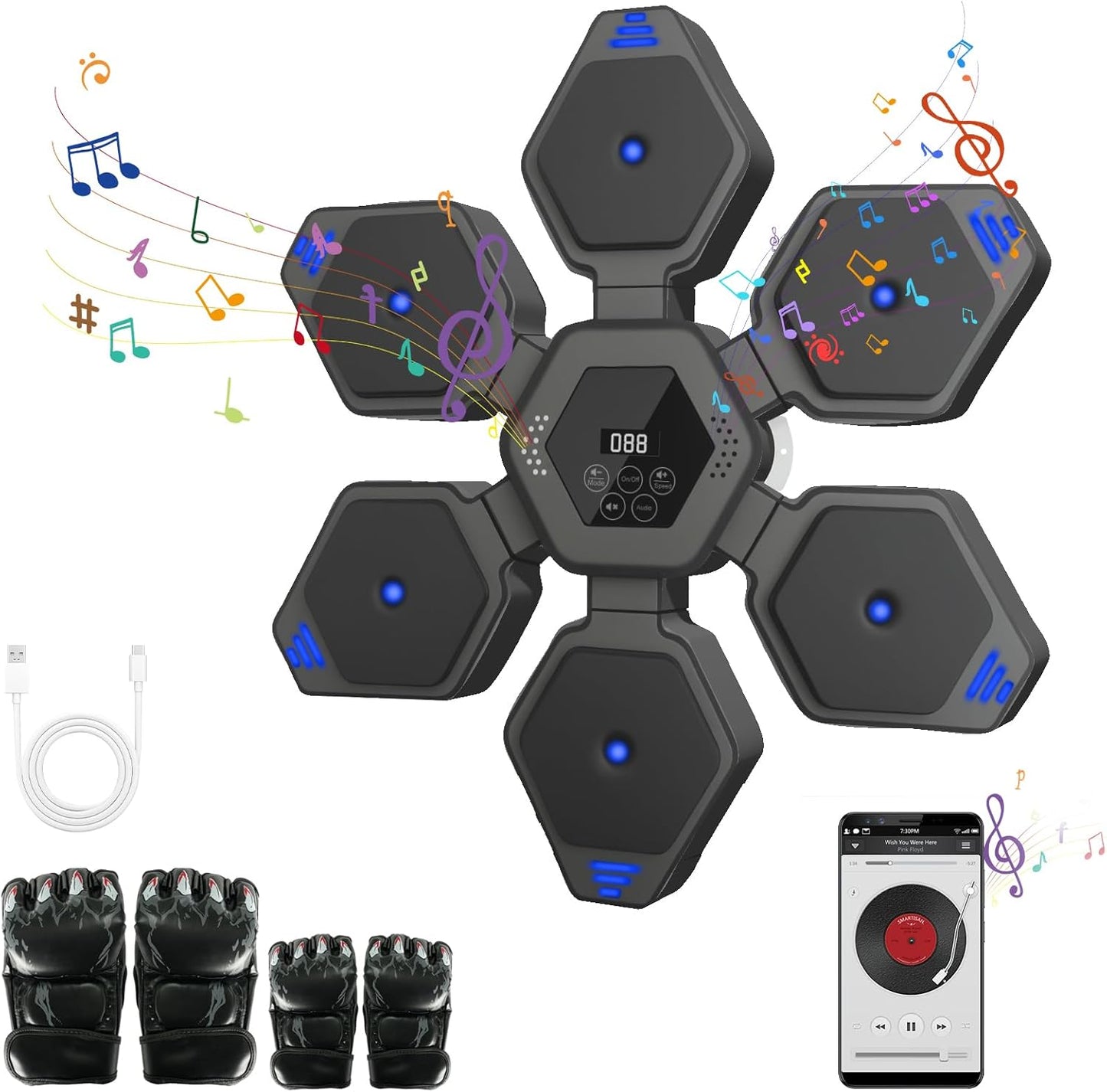 Smart Bluetooth Music Boxing Machine for Home Gym