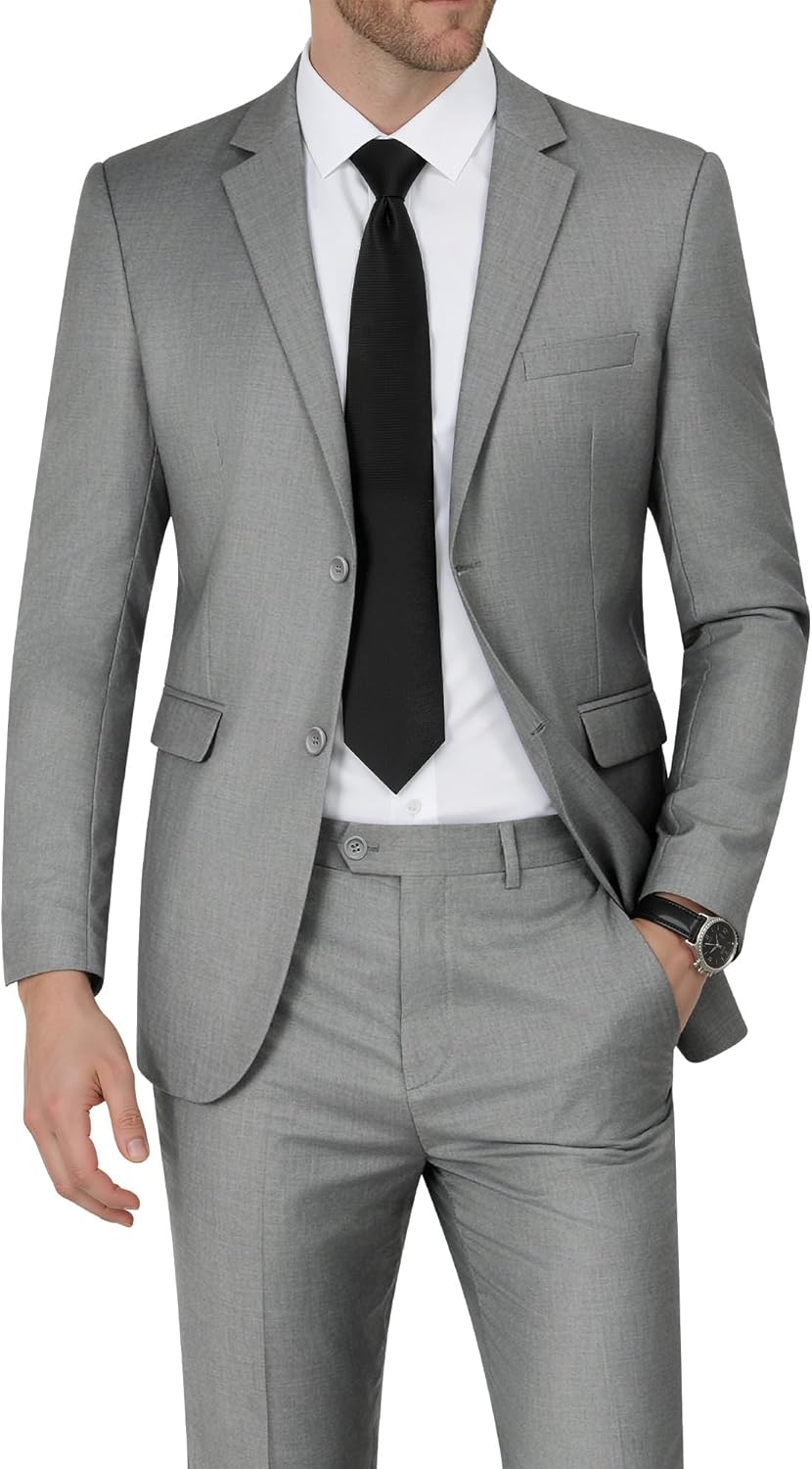 WEEN CHARM Men's Slim Fit Two Piece Suit for Weddings and Events
