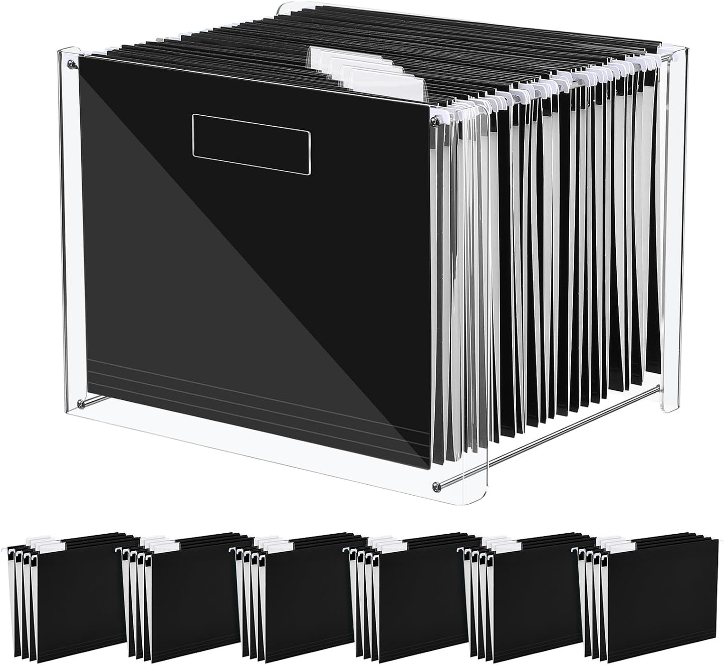 24 Hanging File Folder Organizer for Clear Desktop Storage