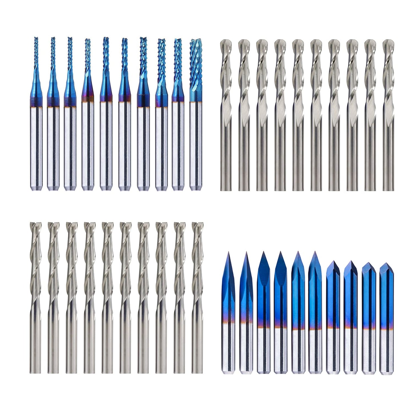 FoxAlien CNC Router Bits Kit for All Purpose Engraving and Cutting