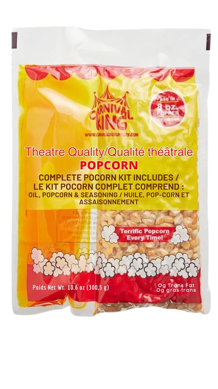 Carnival King All-In-One Popcorn Kit for 8-10 Ounce Poppers