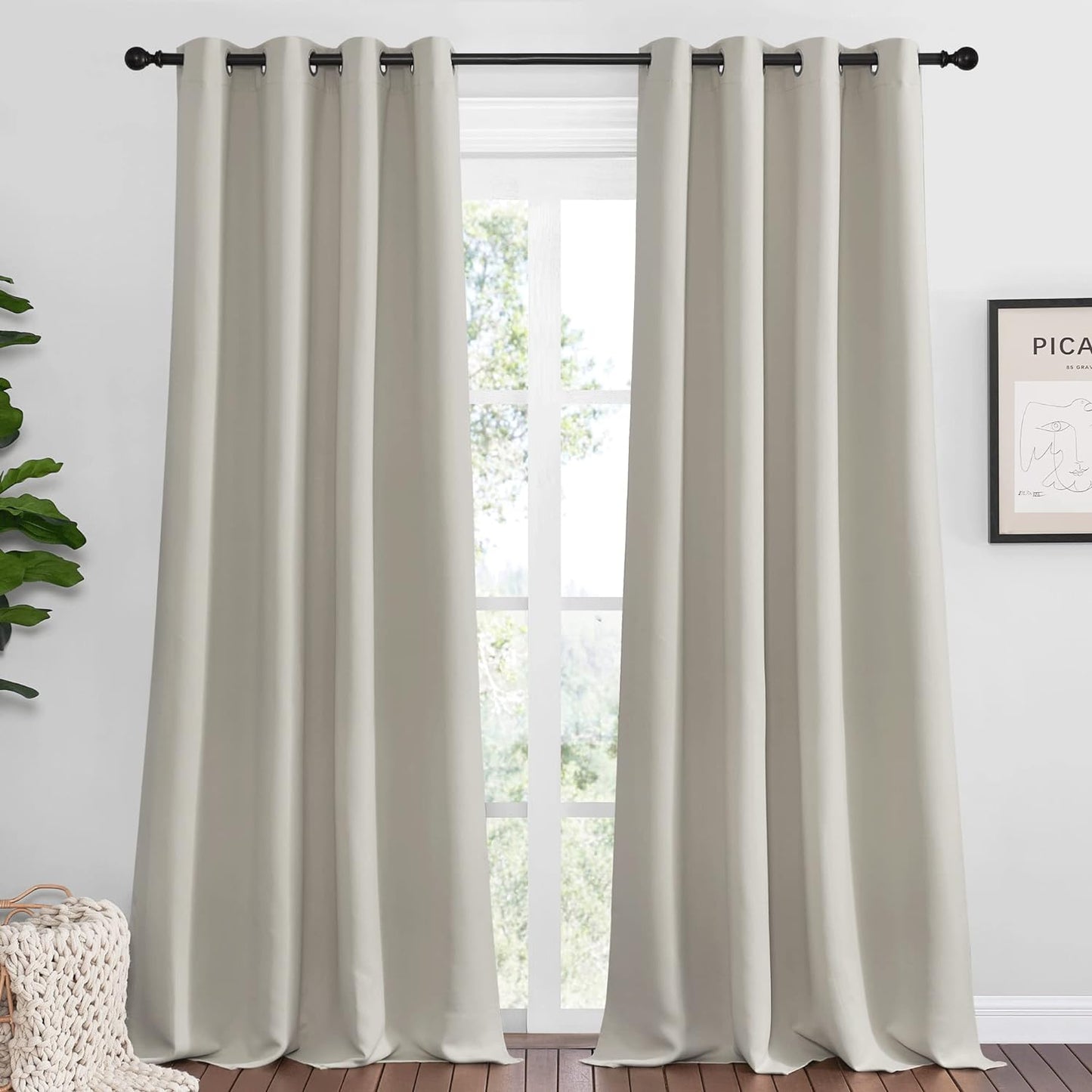 NICETOWN Natural Room Darkening Curtains for Elegant Home Decor