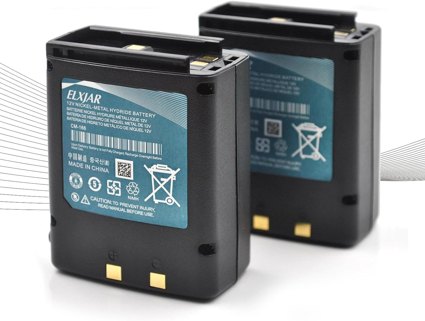 12V 1000mAh Ni-MH Battery Replacement for ICOM Radios - 2-Pack