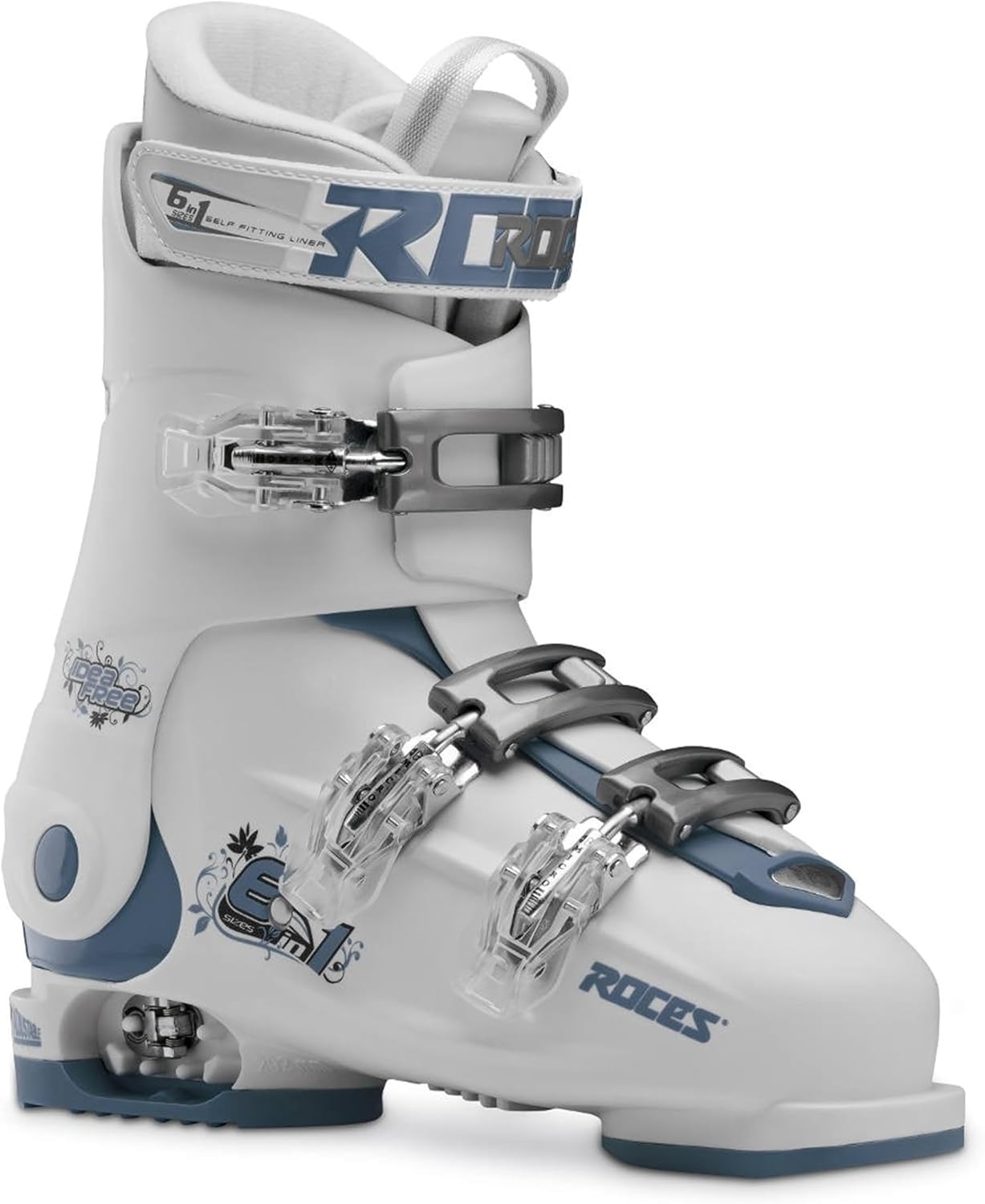 Roces IDEA UP Adjustable Ski Boots for Kids with Single Buckle