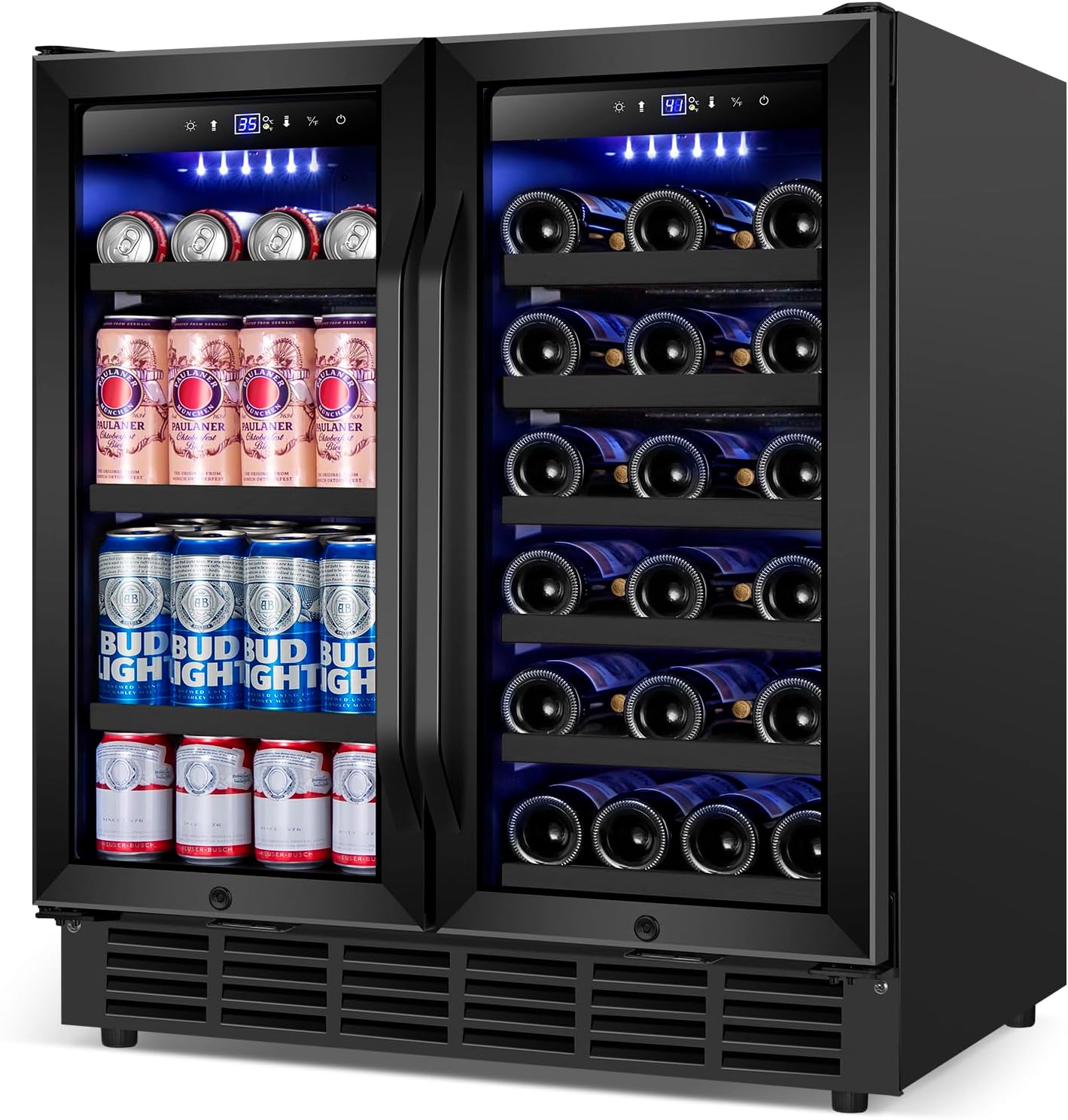 30 Inch Wine and Beverage Refrigerator with Dual Zone Cooling