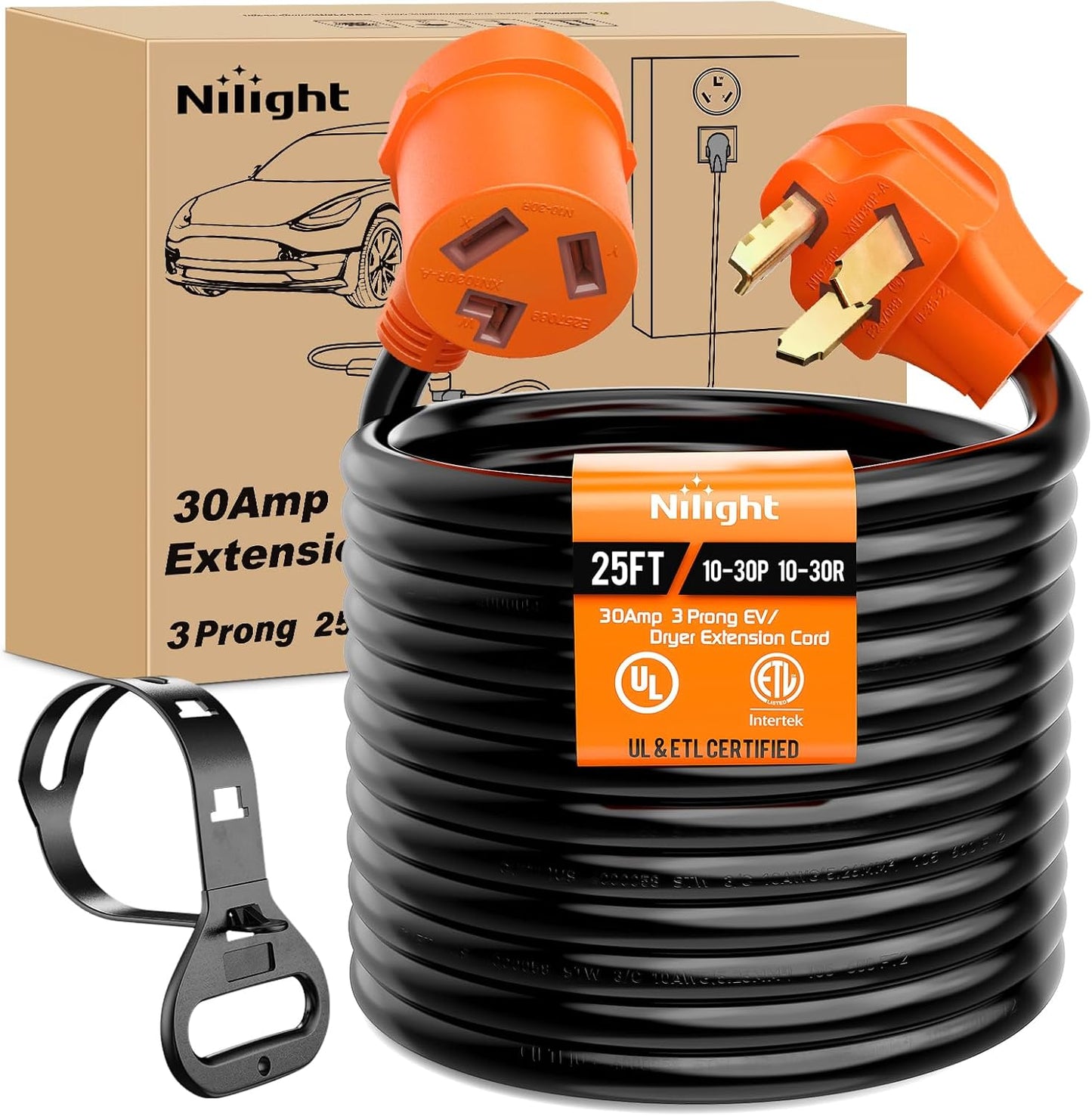 Nilight 25FT EV Dryer Extension Cord for Level 2 Charging Needs