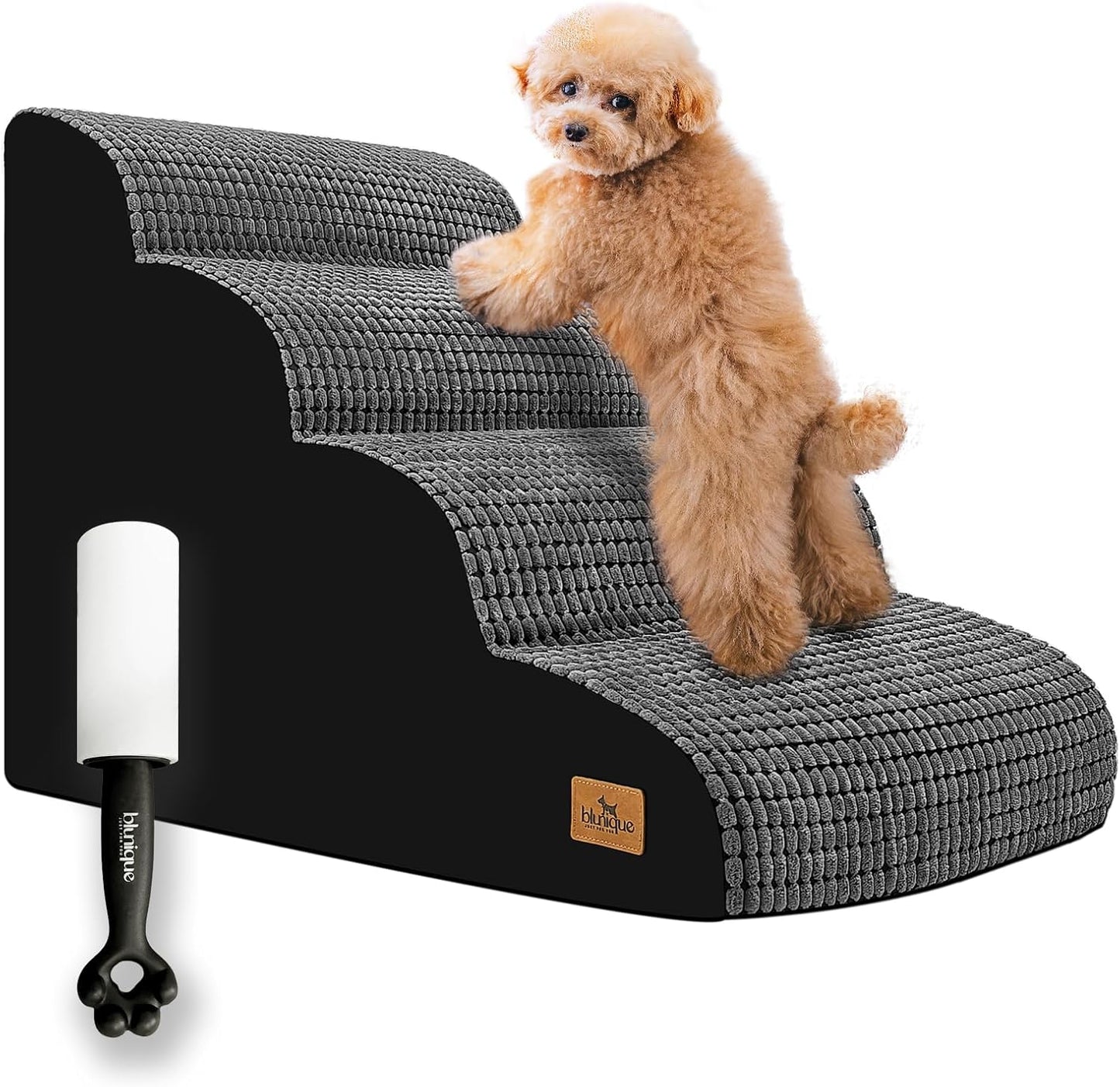 Dog Stairs for Small Dogs, 20.5in High 4 Step Foam Ramp