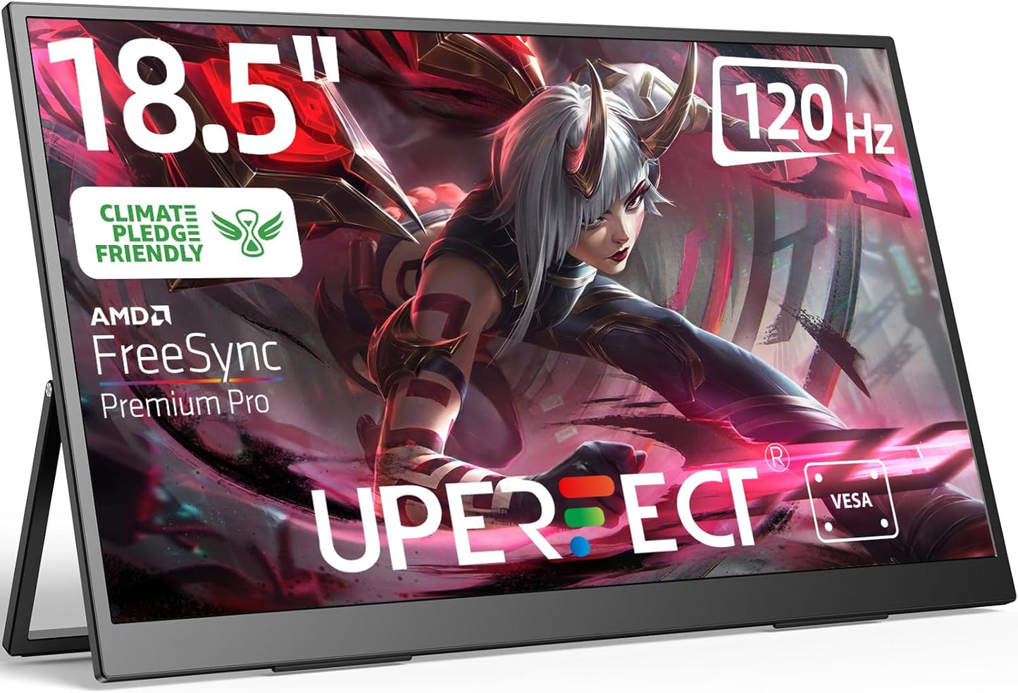 UPERFECT 18.5 FHD Portable Monitor: 120HZ, 100% sRGB, VESA, HDR