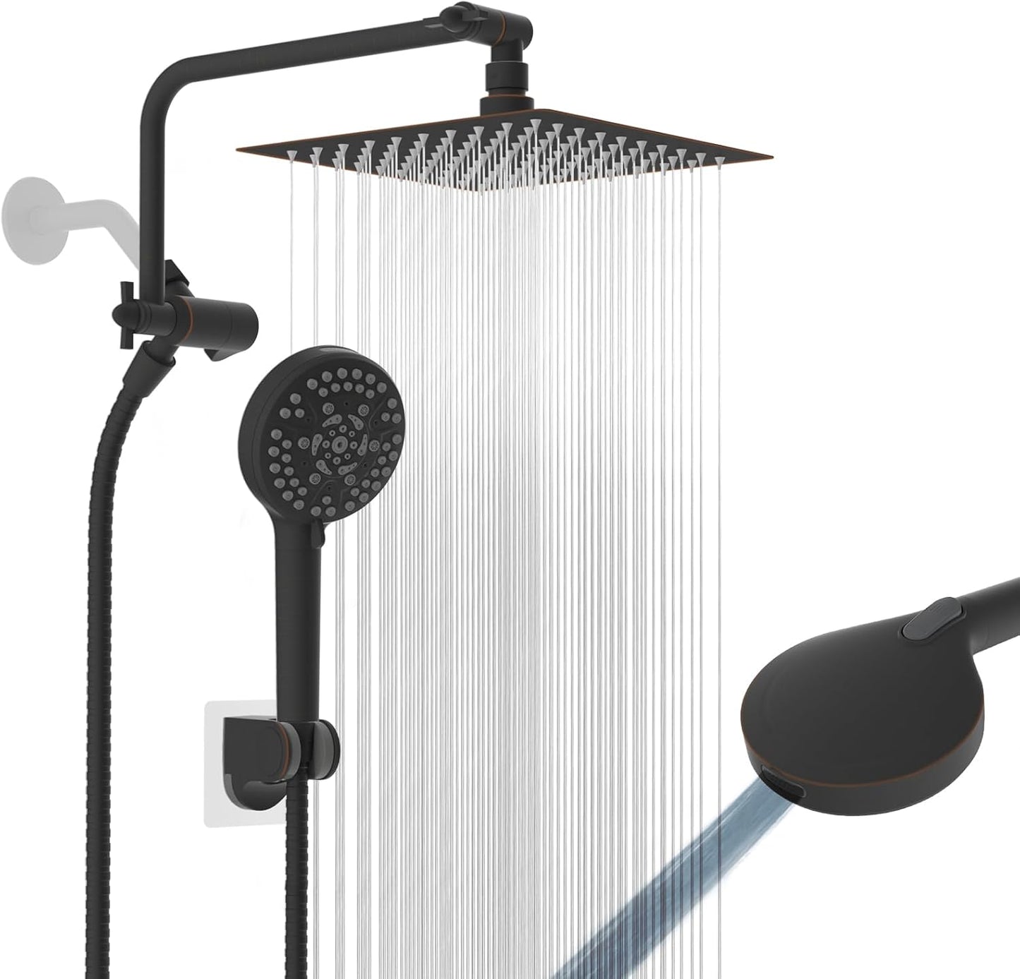 High Pressure Rainfall Shower Head Combo with Handheld Options