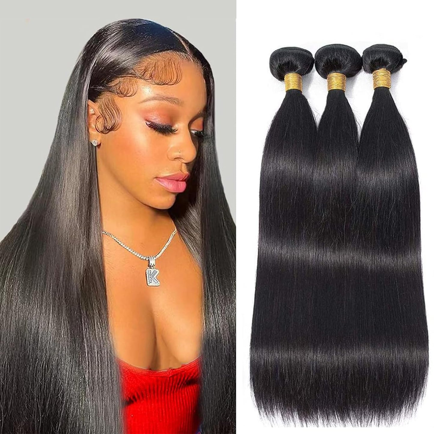 12A Straight Bundles Human Hair 20 22 24 Inch for Black Women