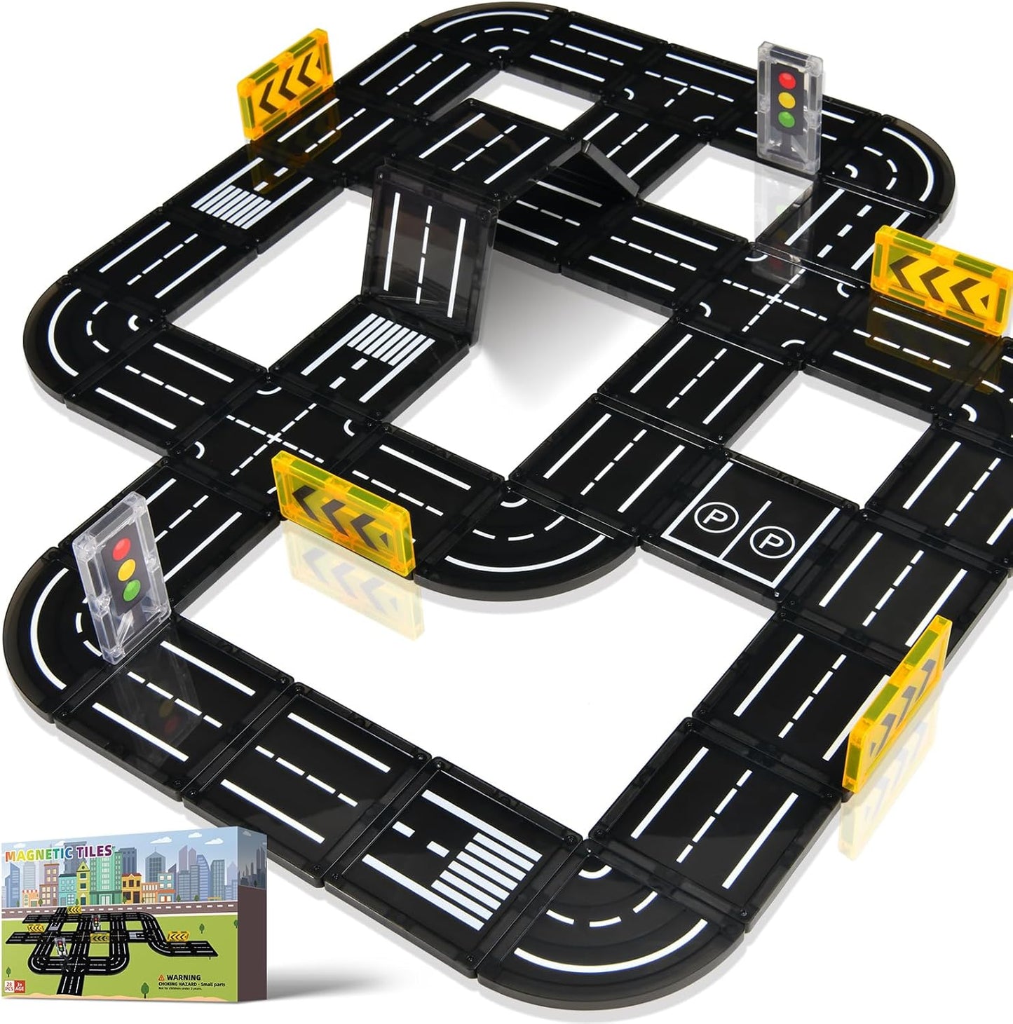 Aukit Magnetic Road Expansion Pack - Fun Construction Toy