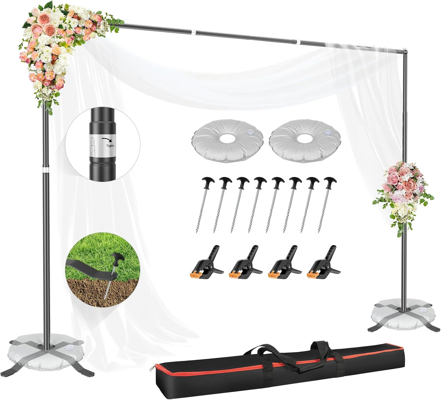 EMART Backdrop Stand 10x8.5FT Adjustable for Photography Events