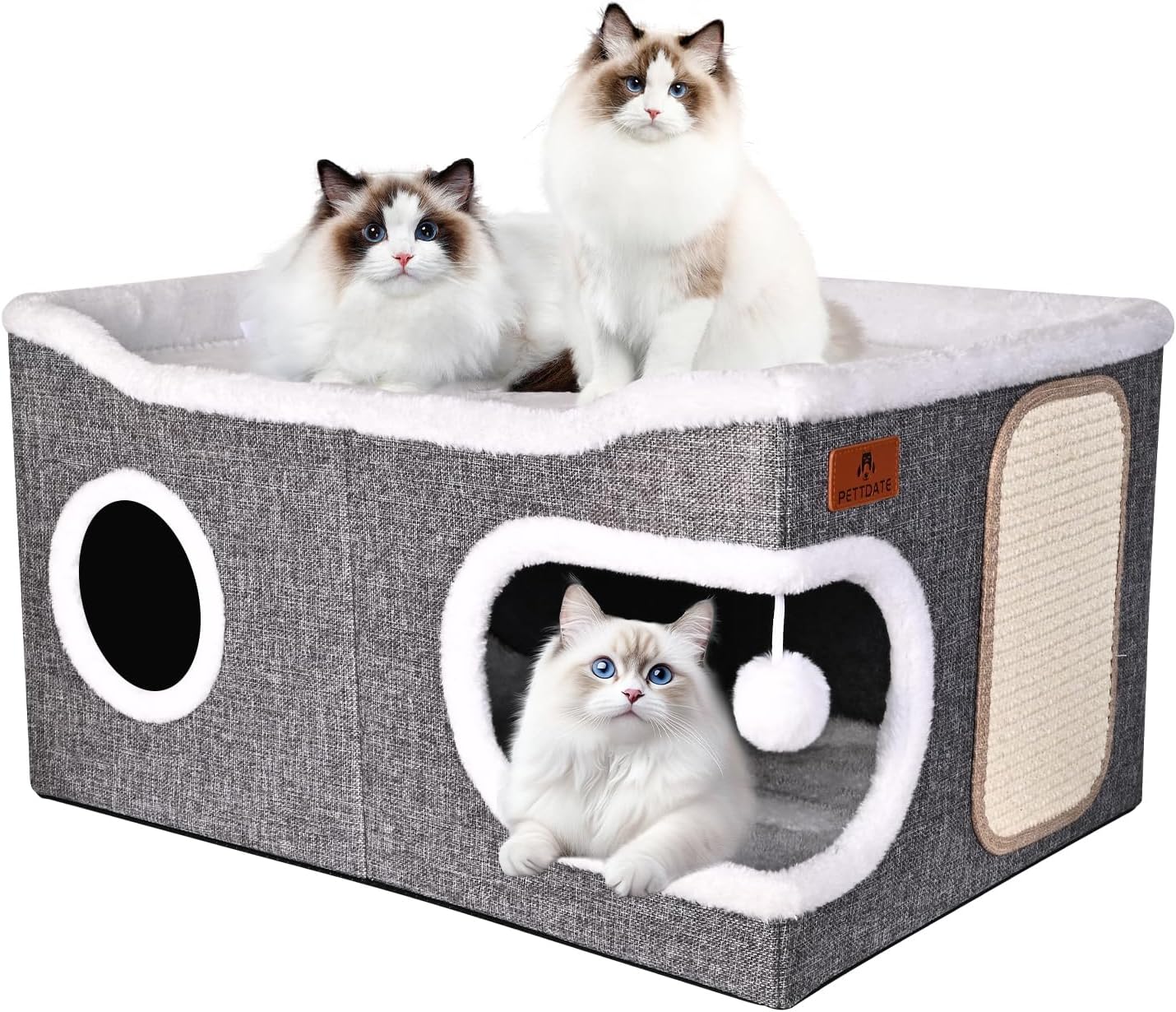 Extra Large Cat Beds for Indoor Cats with Cozy Hideaway Design