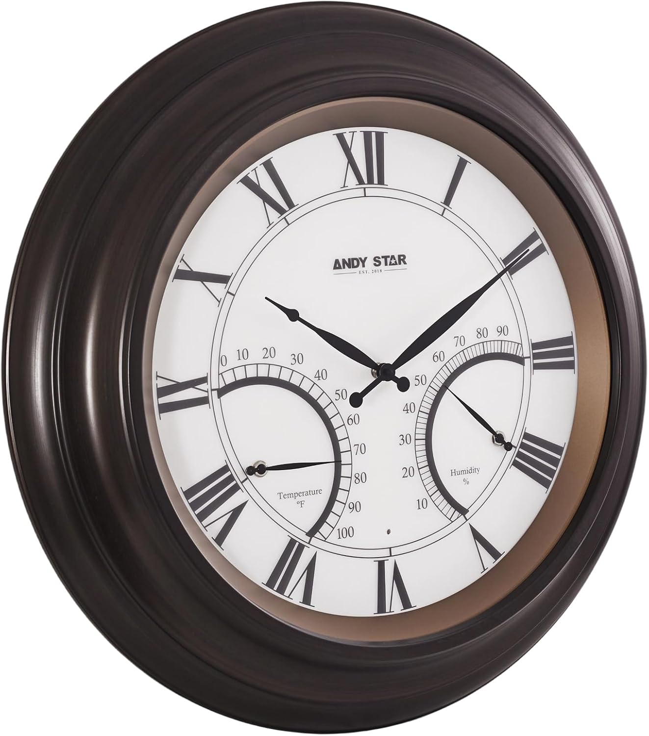 Elegant 24 Inch Outdoor Clock with Thermometer for Patio Use