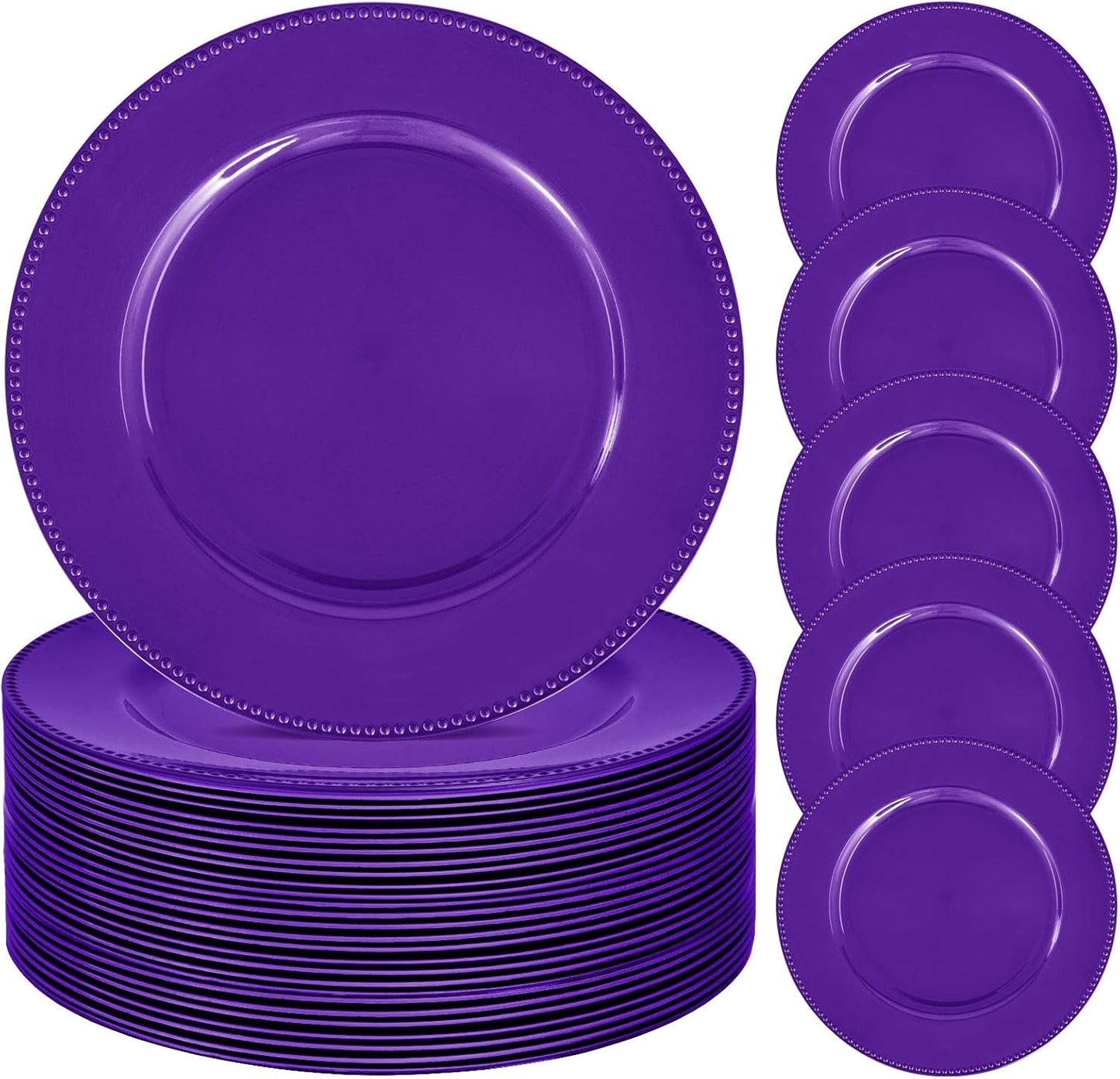 Stunning Purple Charger Plates Set - Elevate Your Event Decor!