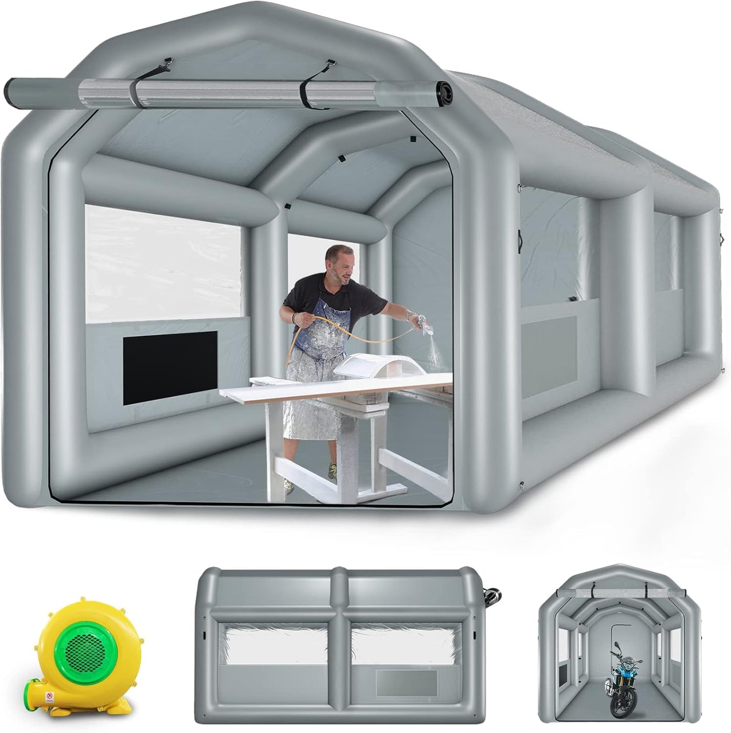 Portable Inflatable Paint Booth w/ 750W Blower - Ideal for Painting & Drying