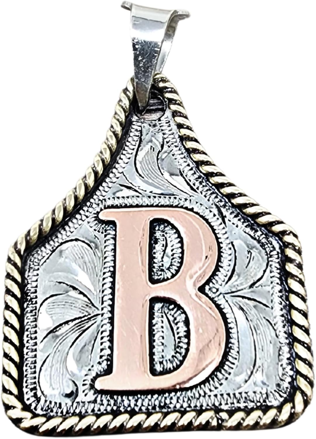 Handmade Cow Tag Copper Initial Necklace - Unique Personalized Jewelry