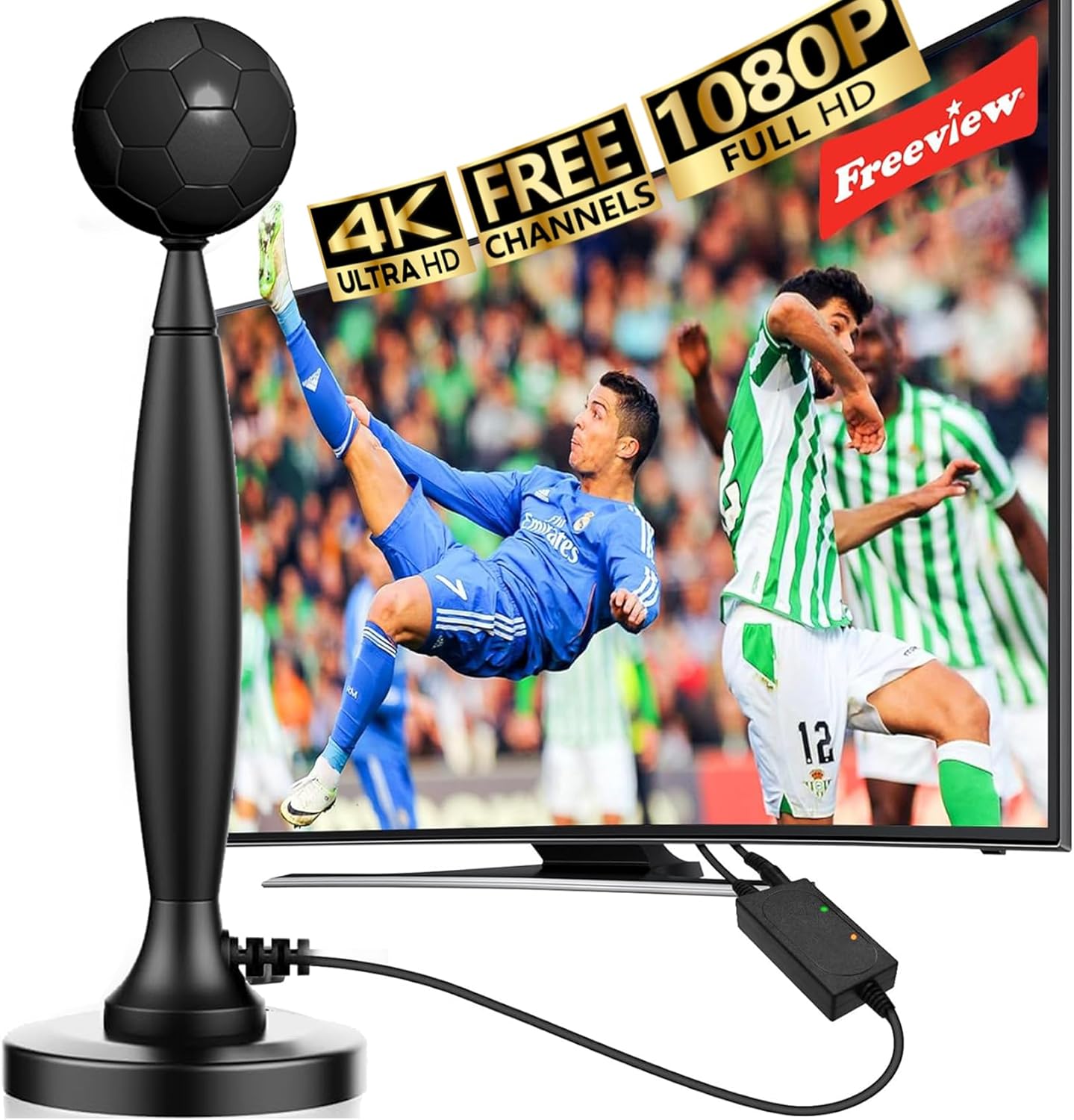 4K HD Indoor TV Antenna - Amplified Signal Booster for Local Channels
