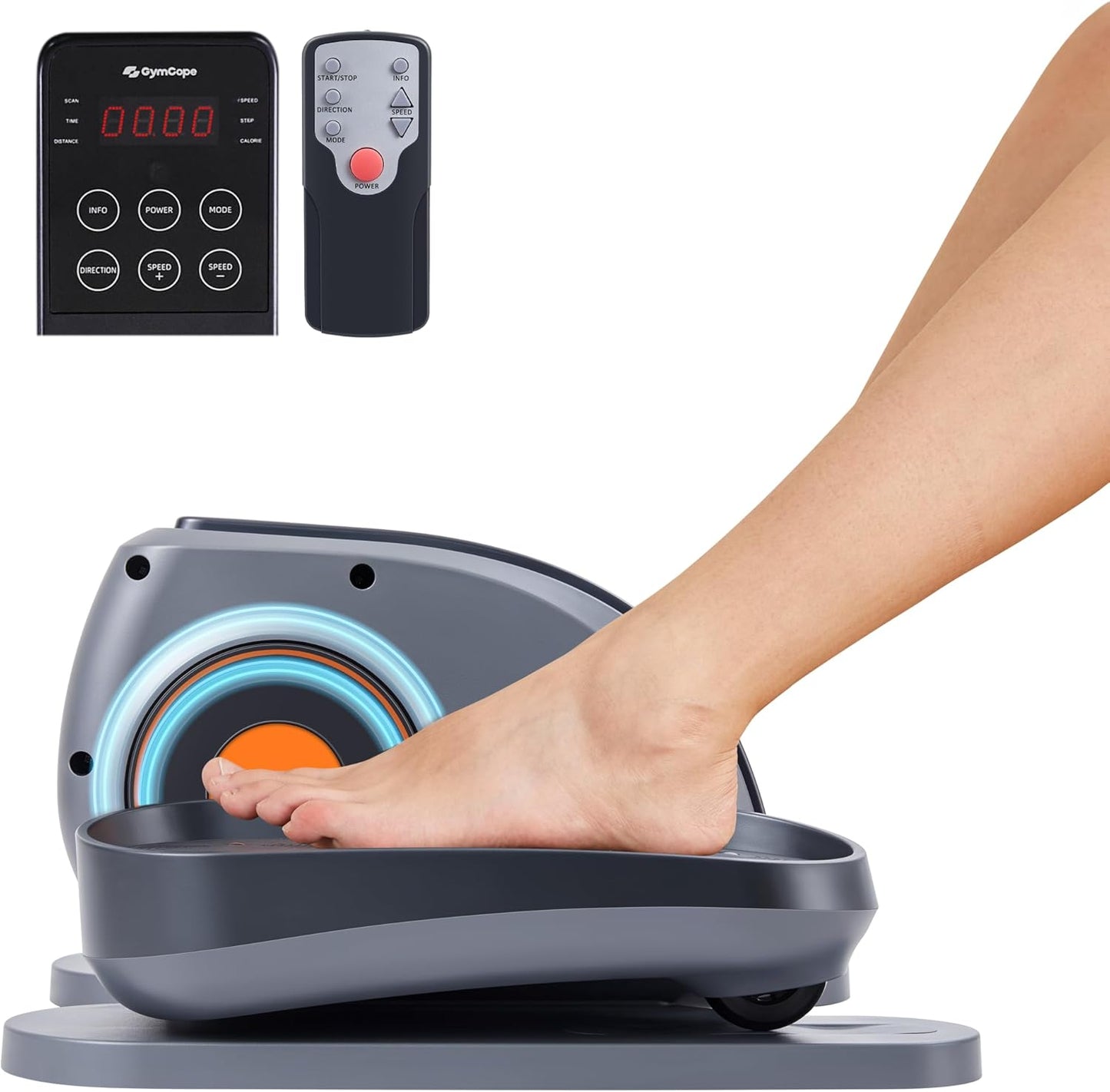 Portable Seated Leg Exerciser: 10 Speeds, Remote Control - GymCope
