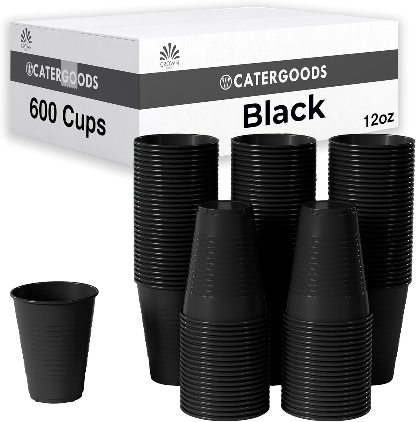 Party Solids Black Plastic Cups - Perfect for Any Gathering