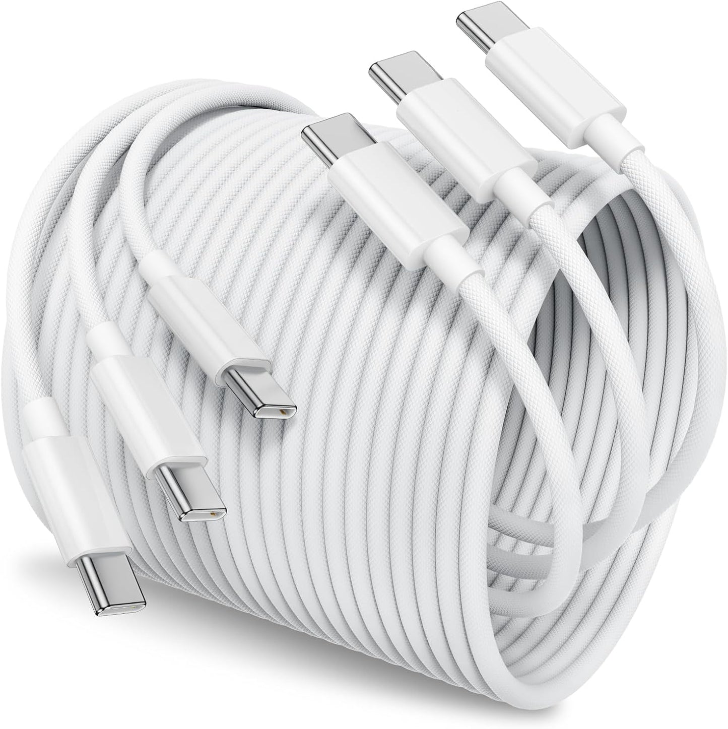 3-Pack Fast Charge Cables for iPhone 16/15 Pro, MacBook, Samsung