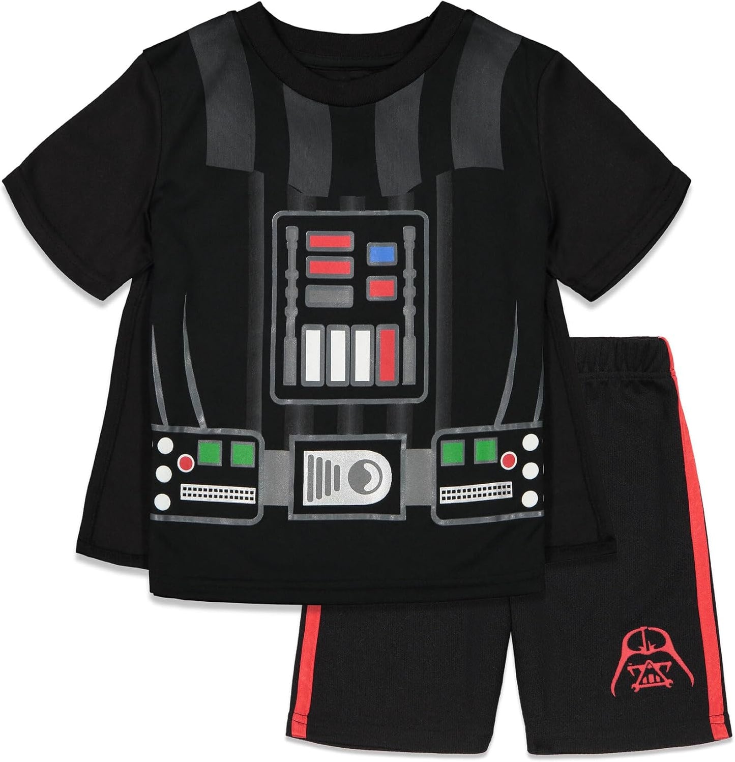 Darth Vader Costume T-Shirt Shorts and Cape Set for Kids