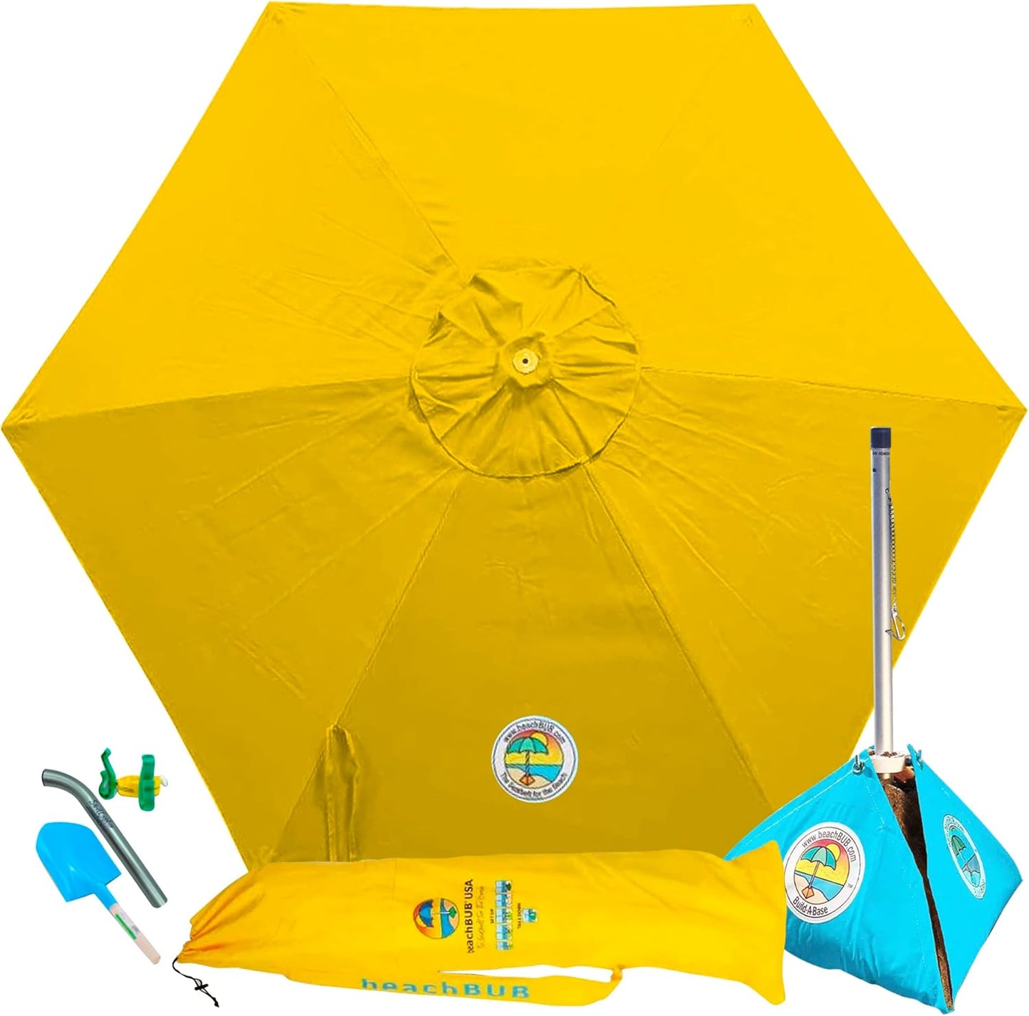 All-In-One Beach Umbrella System with ULTRA Base for Safety