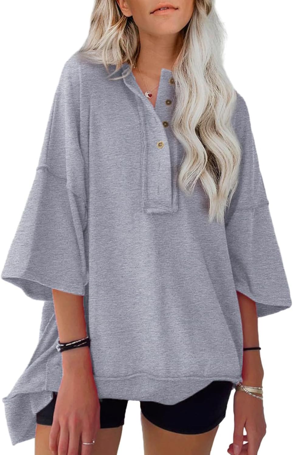 SHEWIN Oversized Reverse Seam T-Shirt - Casual Chic!