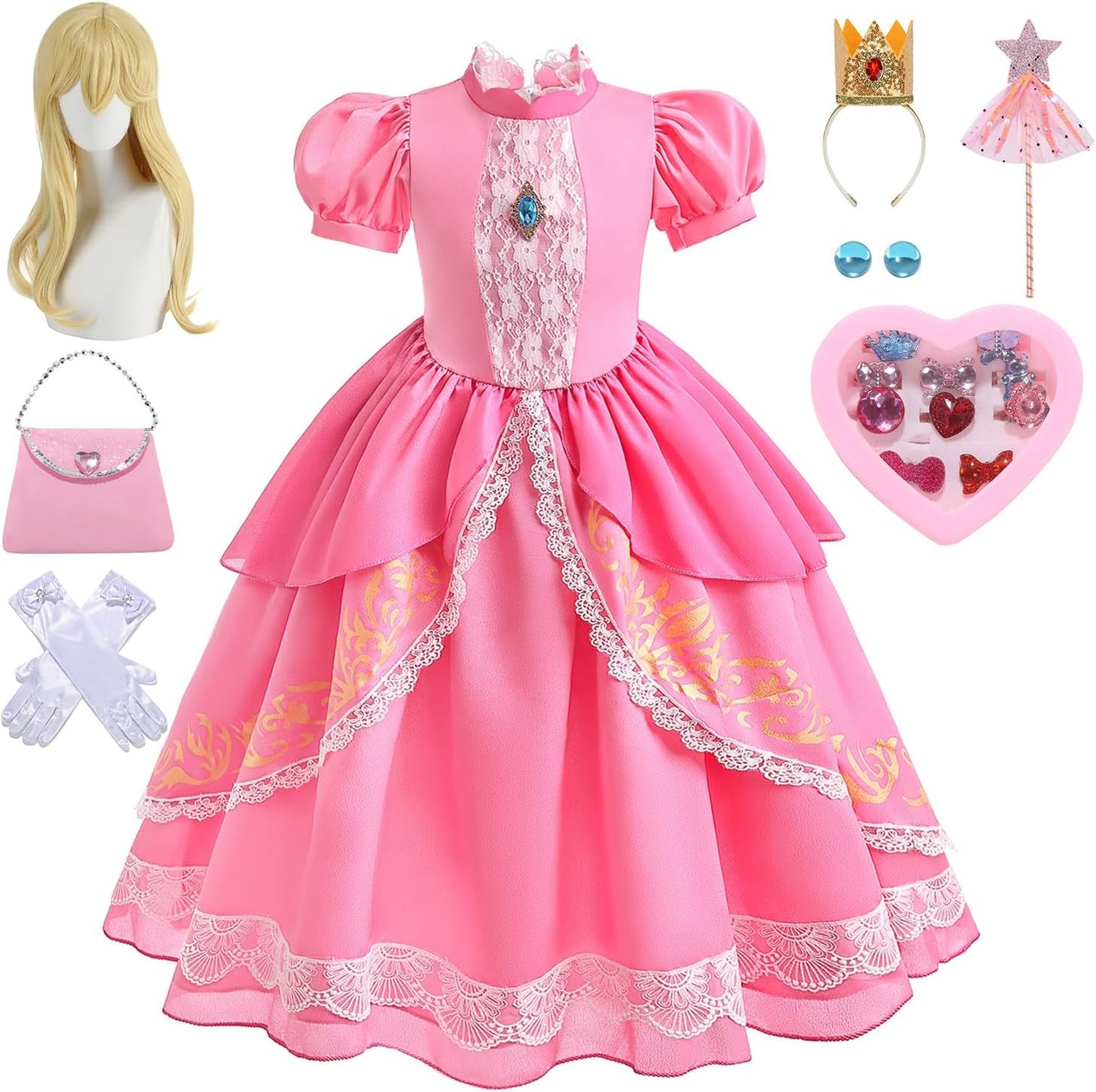Princess Costume for Girls with Accessories for Dress Up Fun