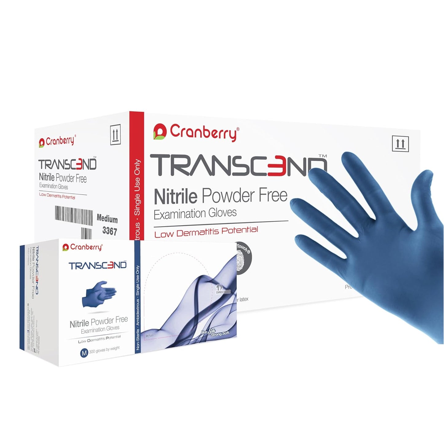 Cranberry Transcend Matte Blue Nitrile Exam Gloves for Safety