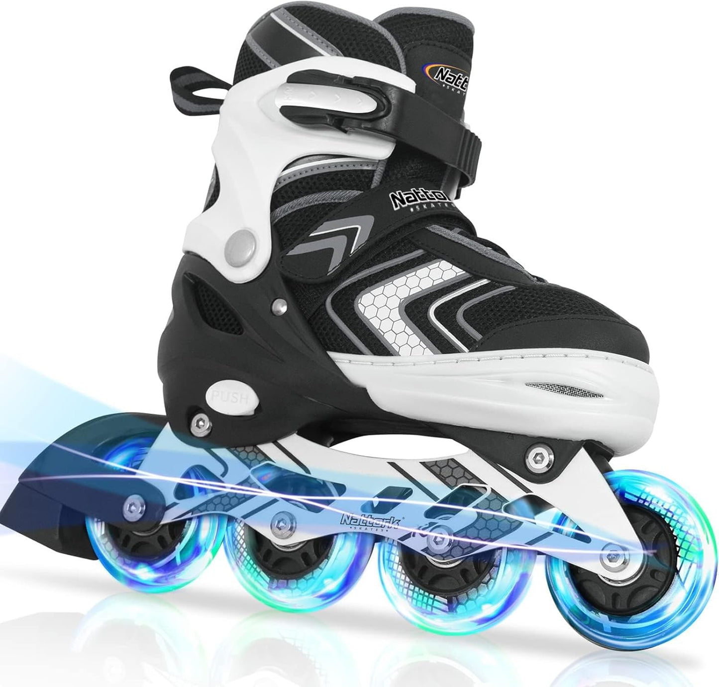 Nattork Adjustable Inline Skates for Kids with Light Up Wheels
