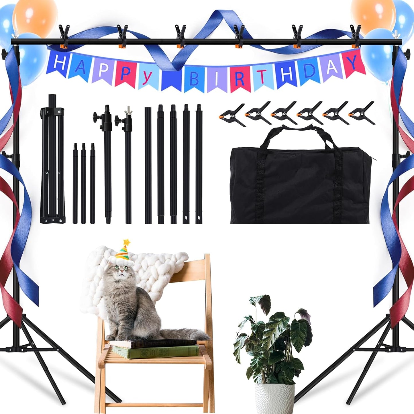 Backdrop Stand 6.6x10ft Adjustable Kit for Photo Video Shooting