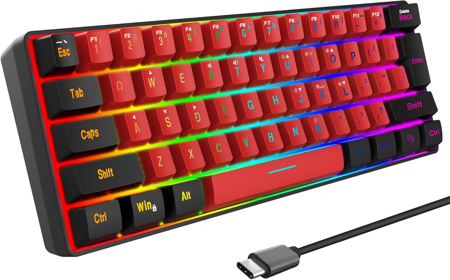 Snpurdiri 61-Key Waterproof Gaming Keyboard