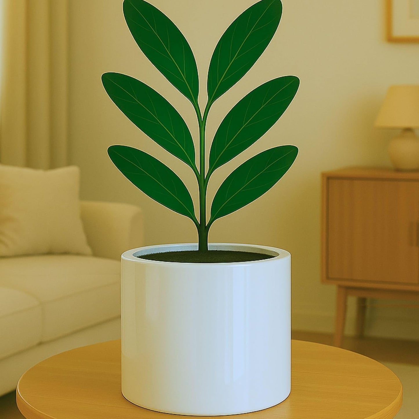 Fox & Fern 8 Inch Plant Pot with Drainage Plug for Indoor Use