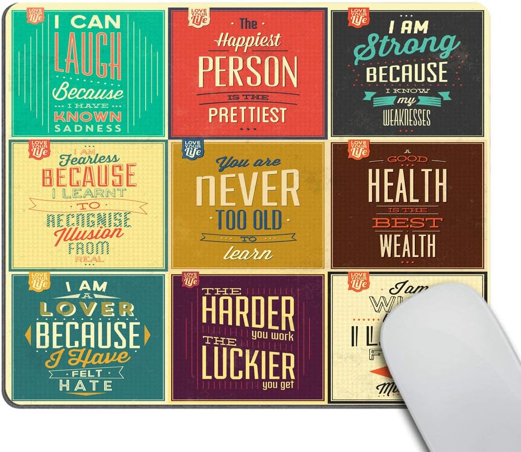 Motivational Quotes Gaming Mouse Pad - Non-Slip & Customized - 9.5 x 7.9 Inch