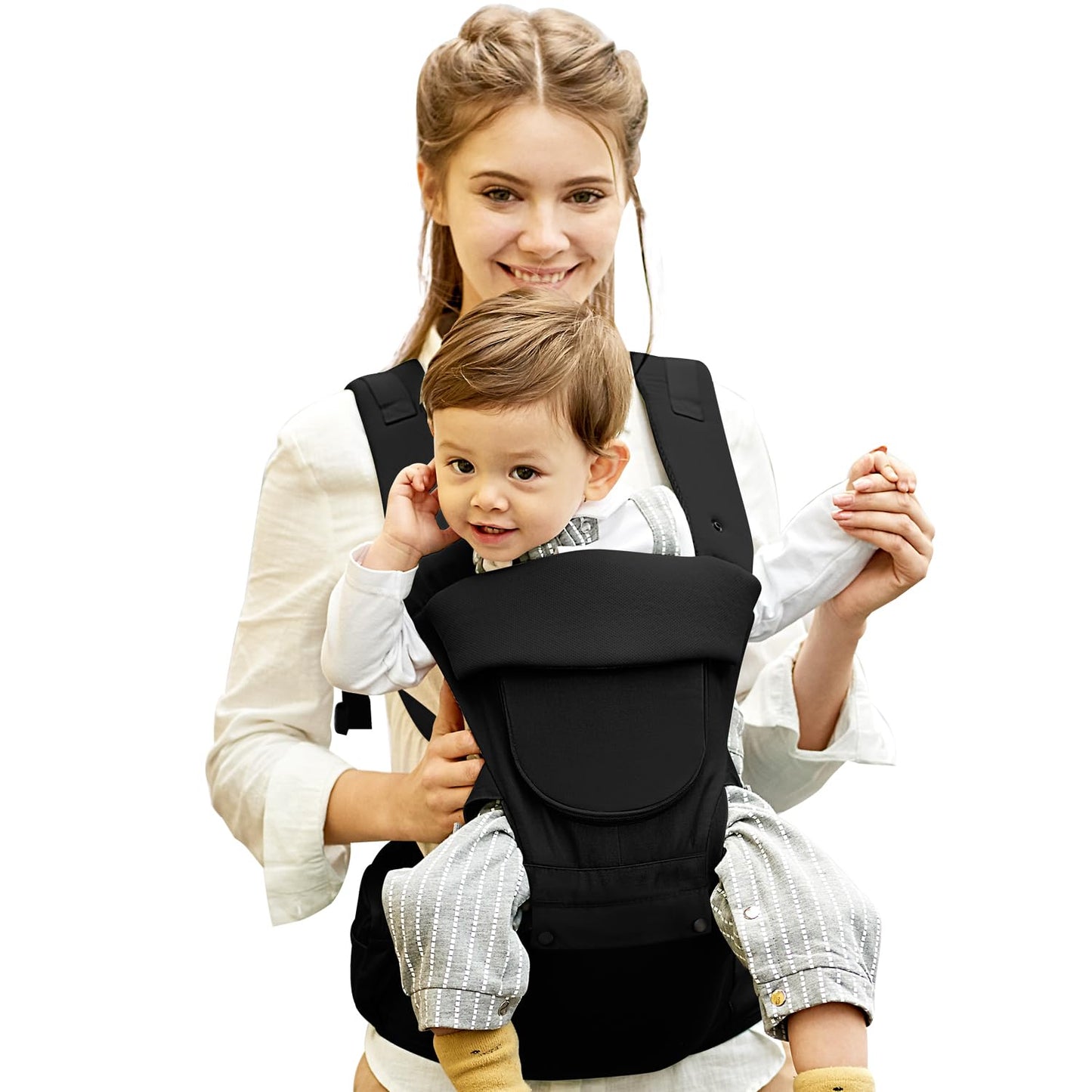 Baby Carrier with Hip Seat for Newborn to Toddler Comfort