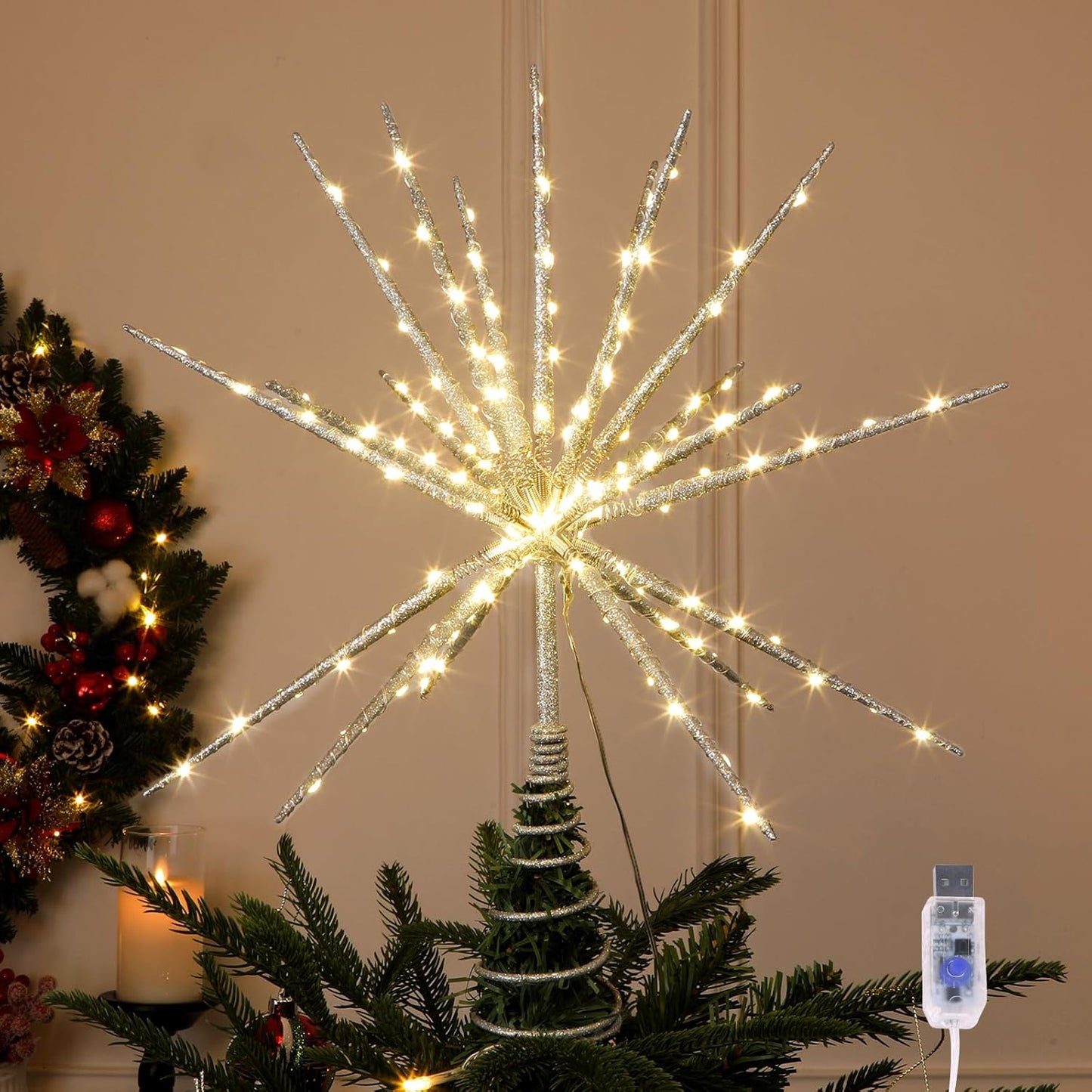 15 Inch Twinkling Starburst Christmas Tree Star Topper Review