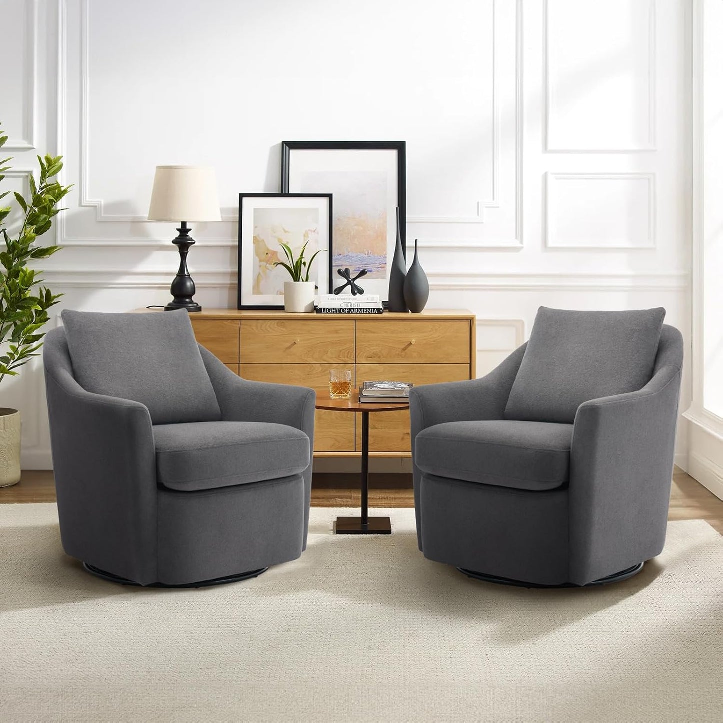 COLAMY Swivel Chairs Set: Ergonomic 360 Swivel for Modern Living