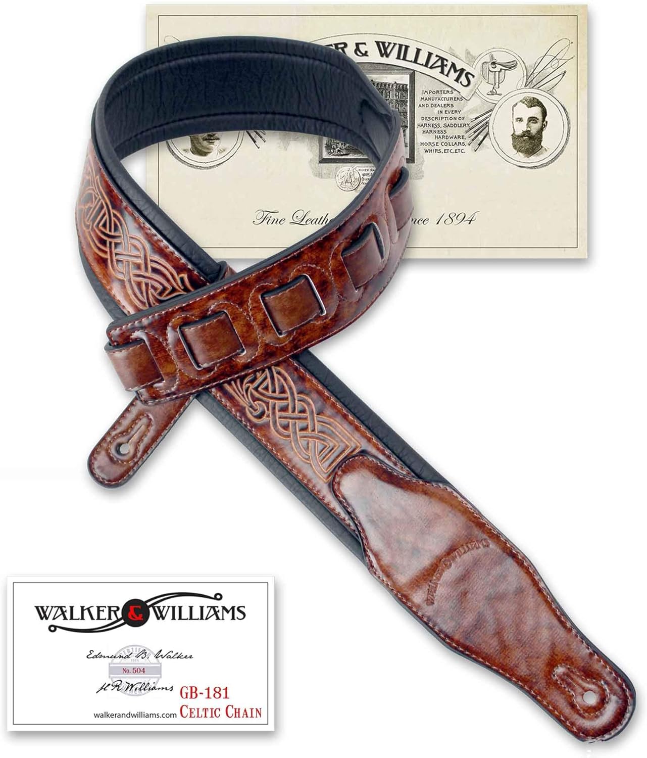 Premium Padded Guitar Strap - Celtic Braid Design