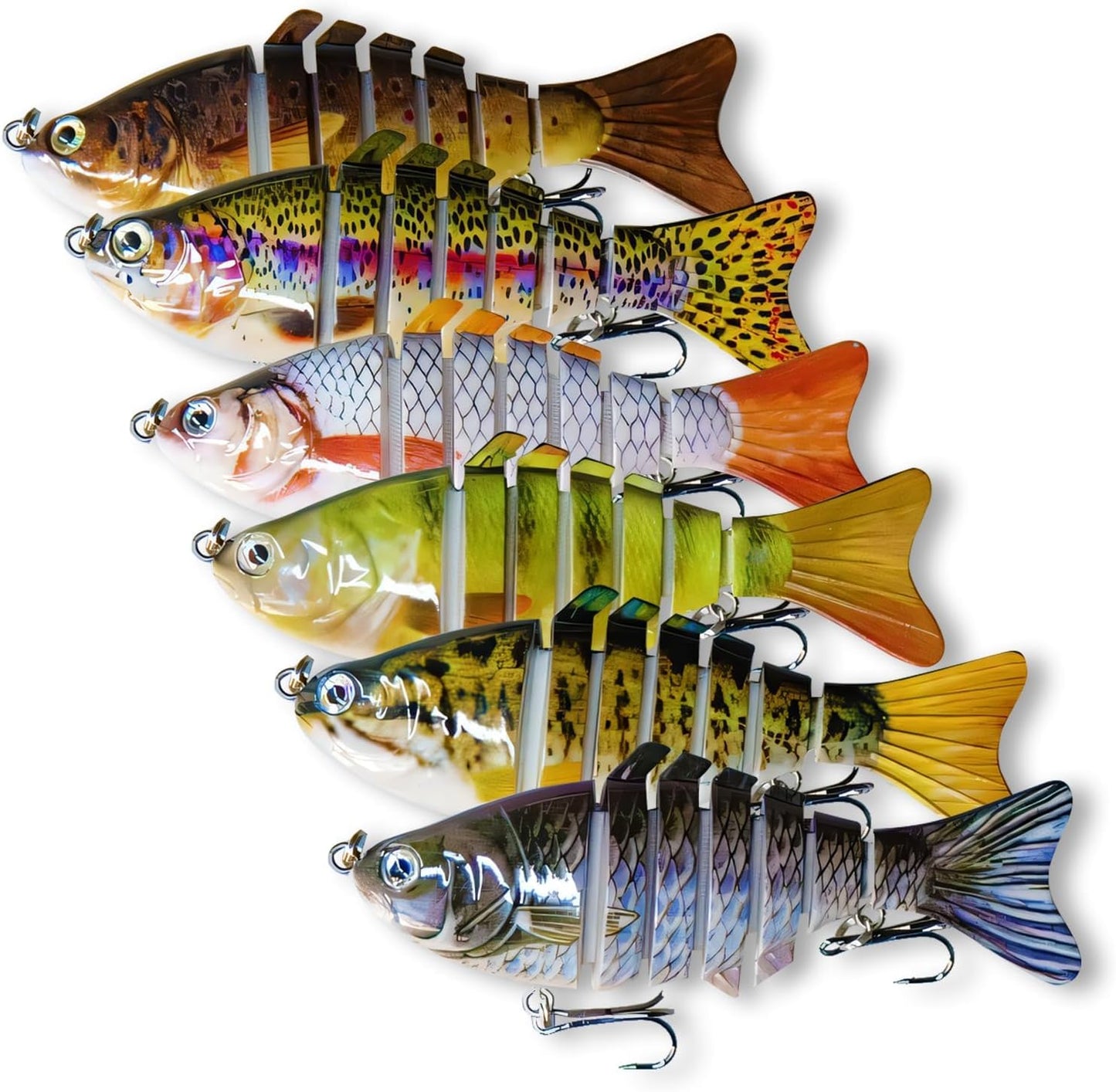 6PCS Multi Jointed Swimbaits for Bass Trout
