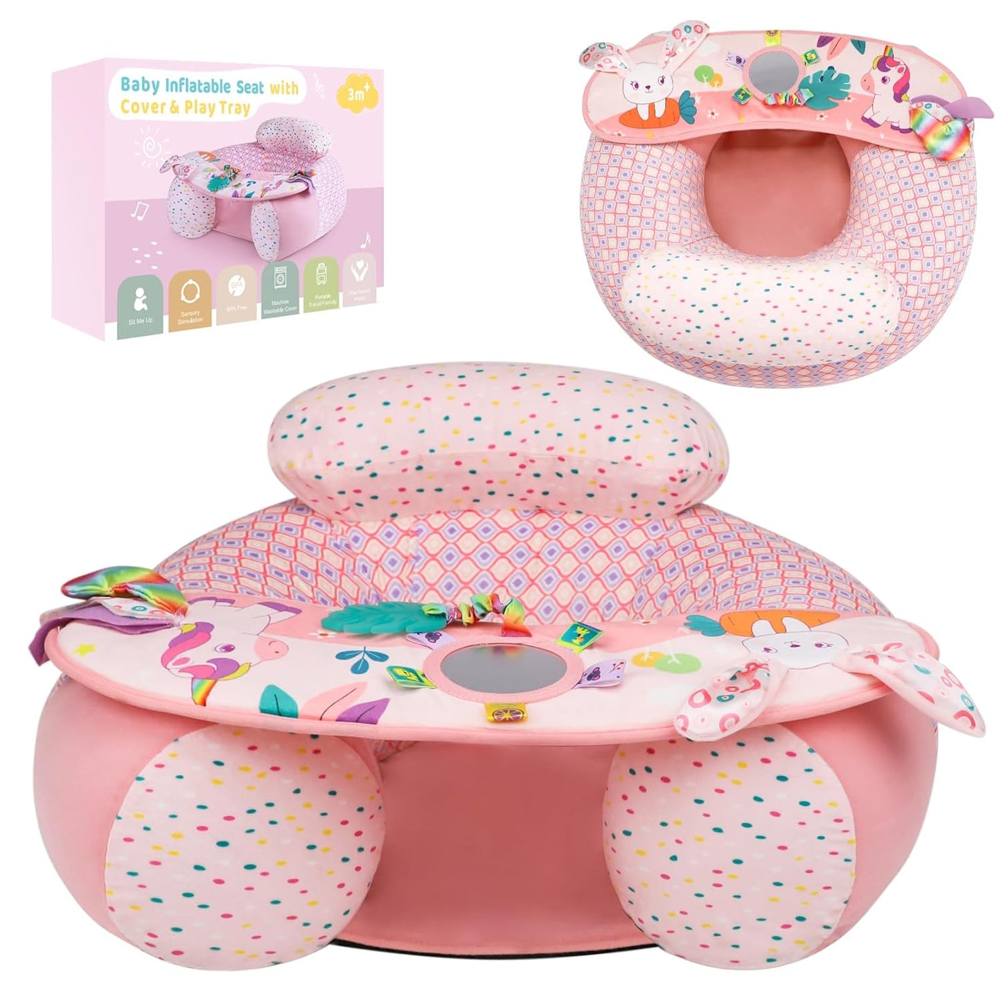 Portable Unicorn Baby Seat w/ Activity Tray!