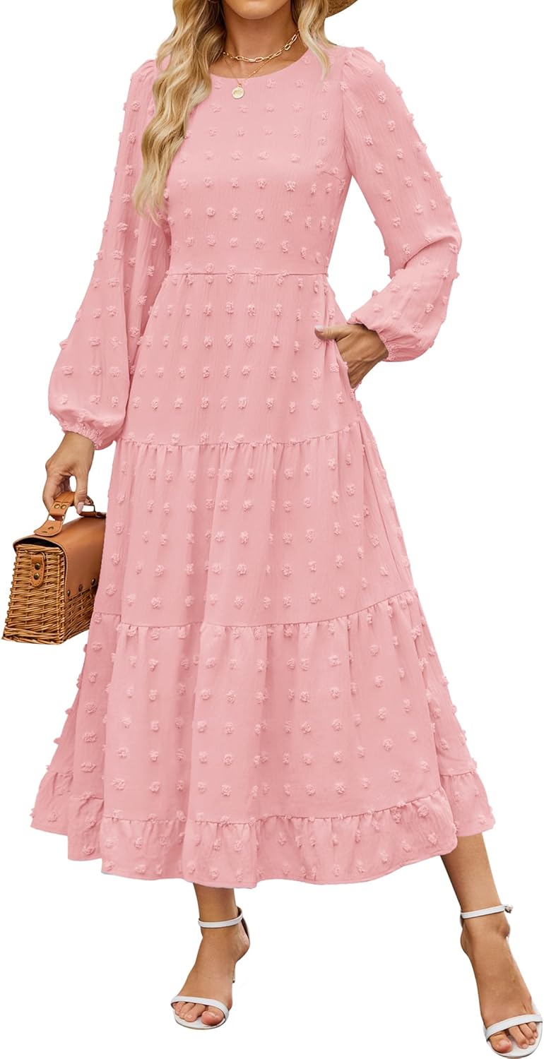 ZESICA Women's Fall Long Sleeve Maxi Dresses for Every Occasion