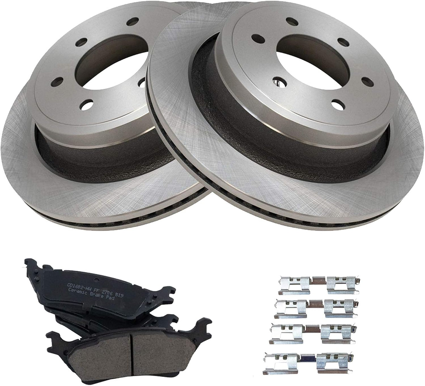 TRQ Rear Brake Pad & Rotor Kit for 2012-2018 Ford F-150
